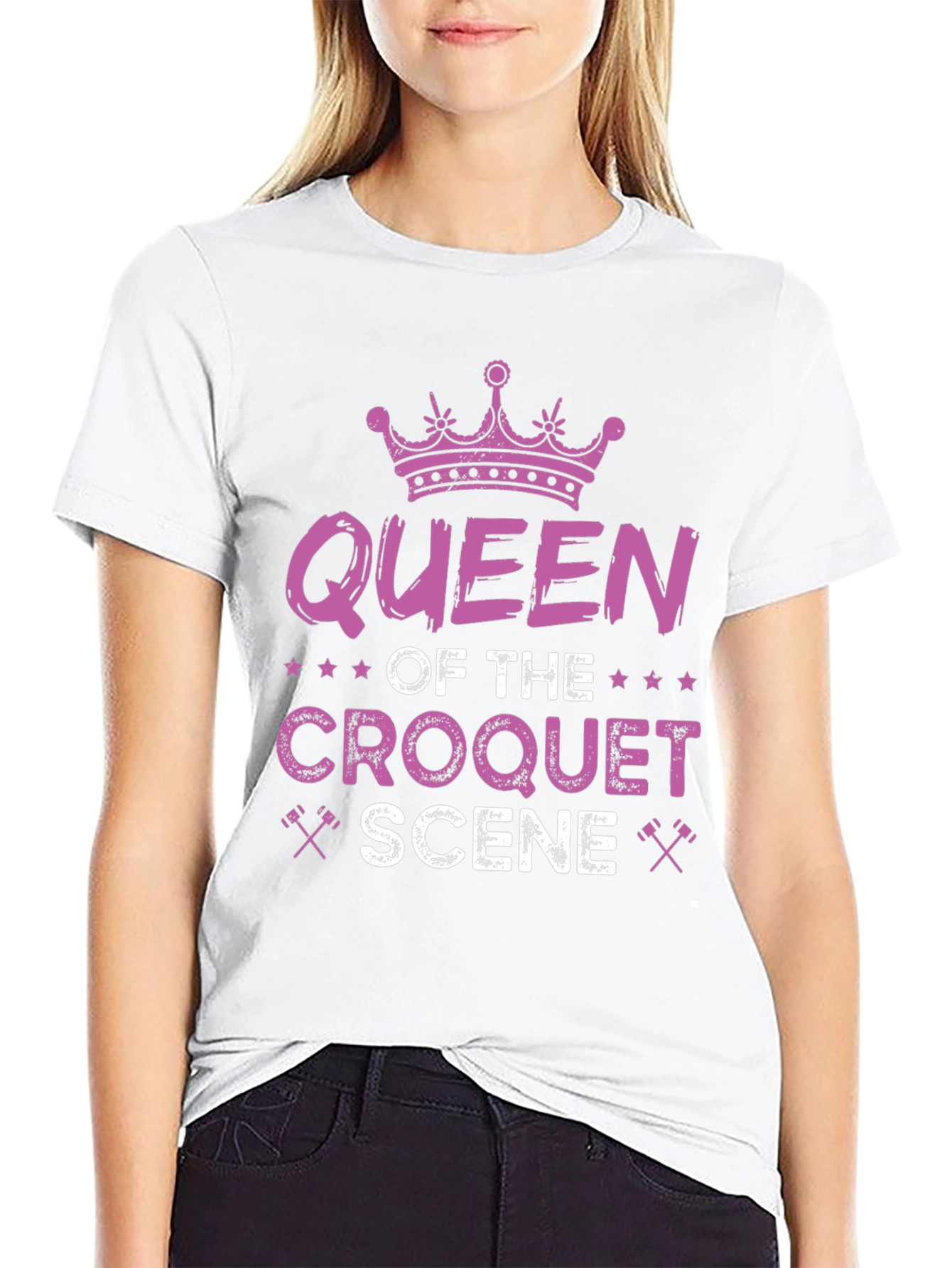 Queen of Croquet Scene Graphic T-Shirt