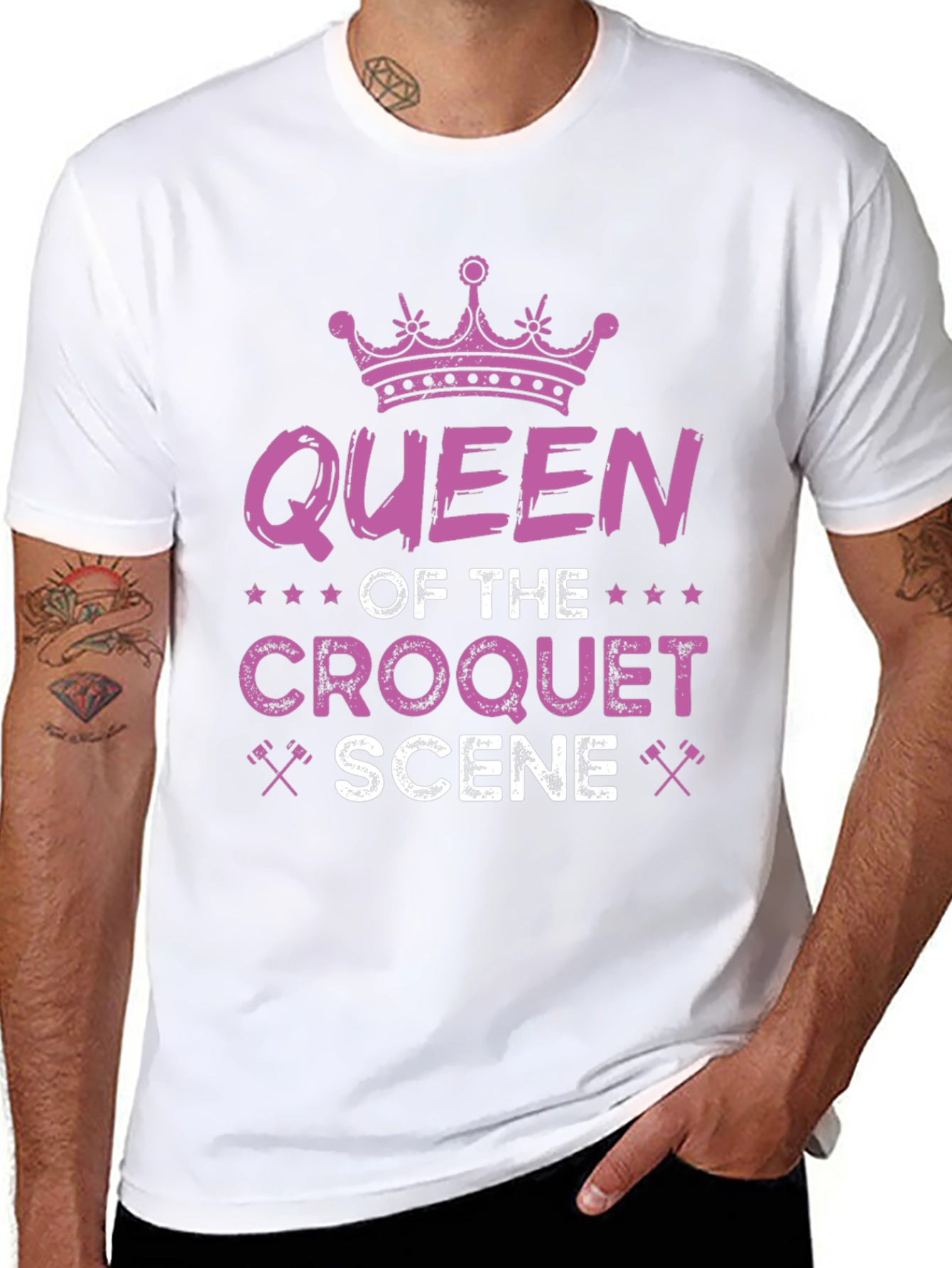 Queen of Croquet Scene Graphic T-Shirt