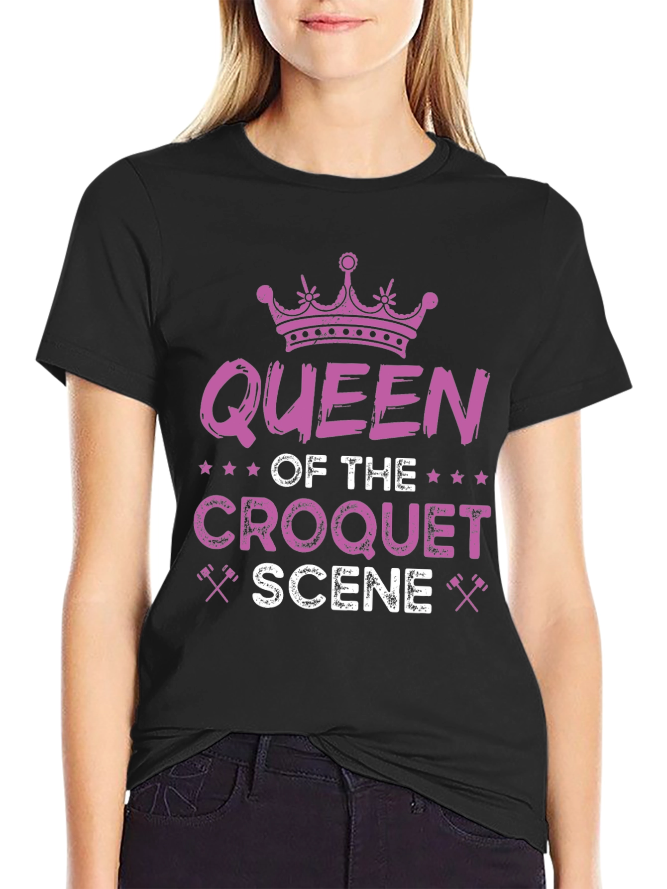Queen of Croquet Scene Graphic T-Shirt