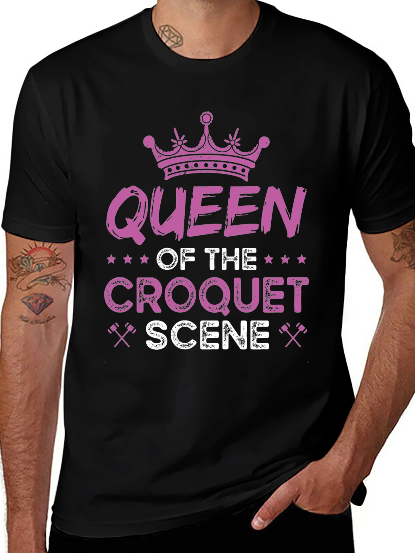 Queen of Croquet Scene Graphic T-Shirt
