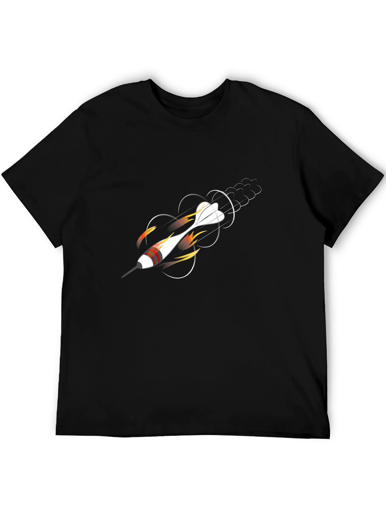 Flying Dart Graphic Tee - Black Cotton T-Shirt