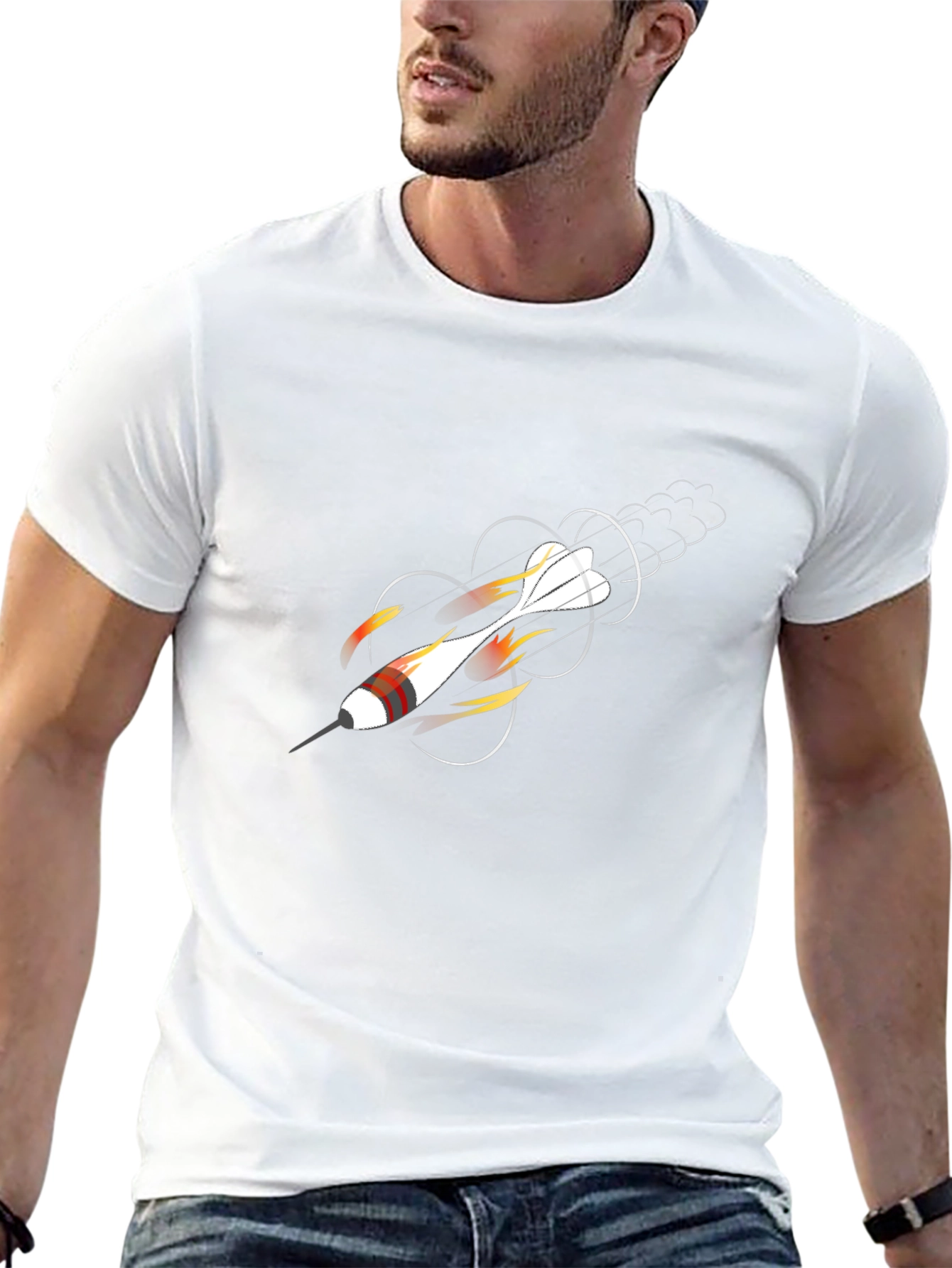 Flying Dart Graphic Tee - Black Cotton T-Shirt