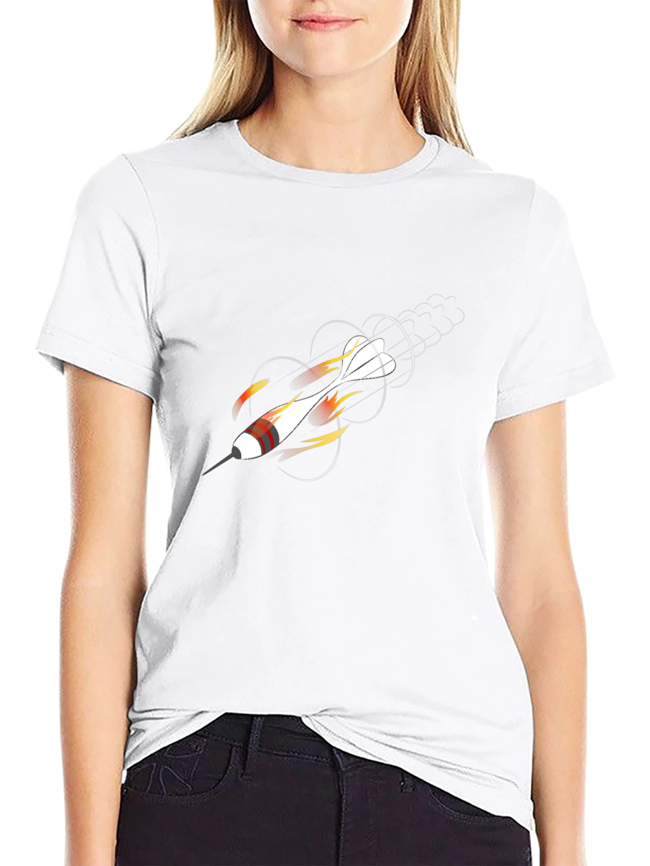 Flying Dart Graphic Tee - Black Cotton T-Shirt