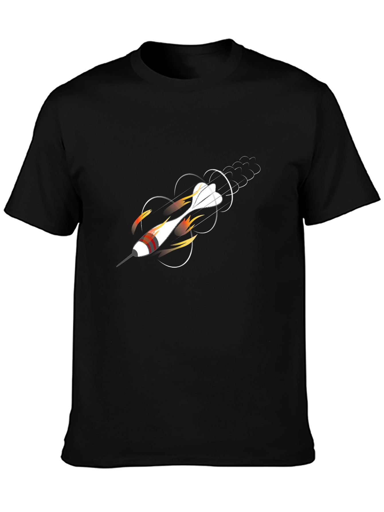 Flying Dart Graphic Tee - Black Cotton T-Shirt