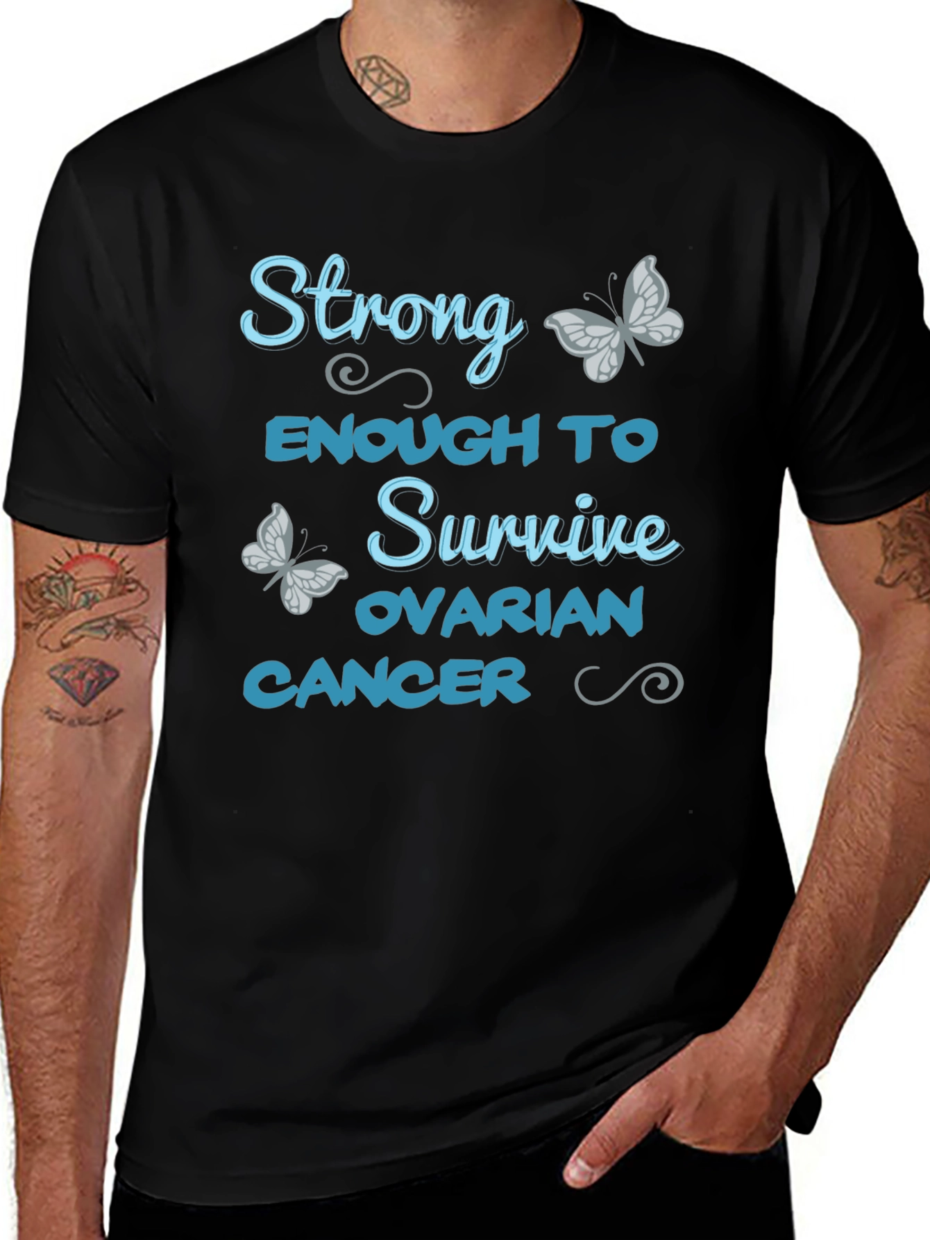 Strong Enough to Survive Ovarian Cancer Awareness T-Shirt