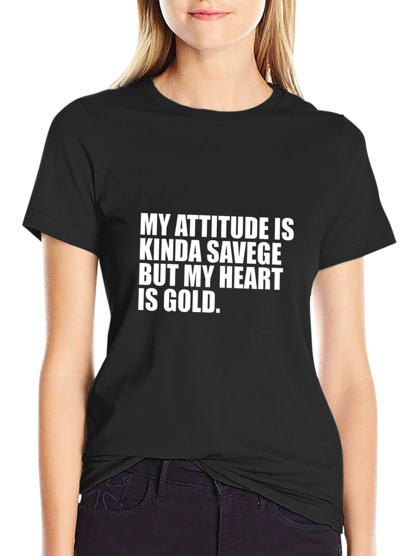 Attitude Savage Heart of Gold Graphic T-Shirt