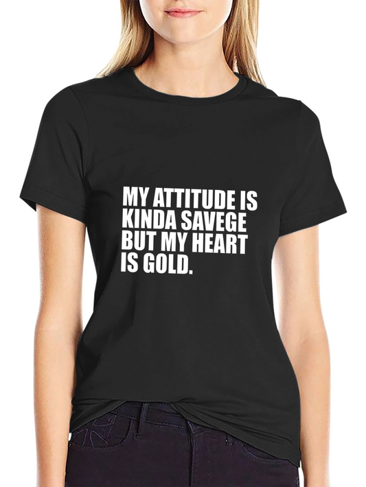 Attitude Savage Heart of Gold Graphic T-Shirt