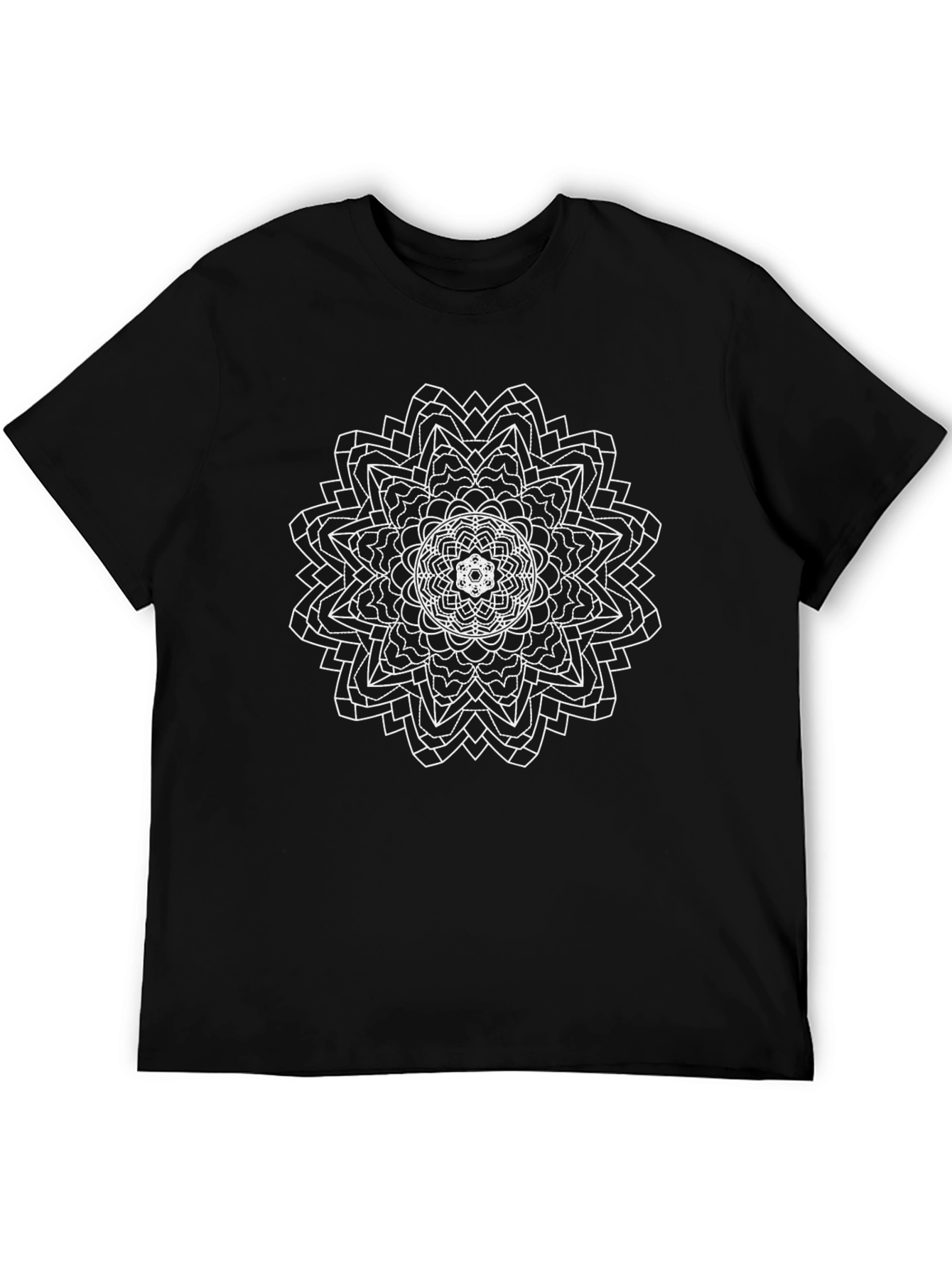 Geometric Mandala Graphic Tee - Mens Black T-Shirt