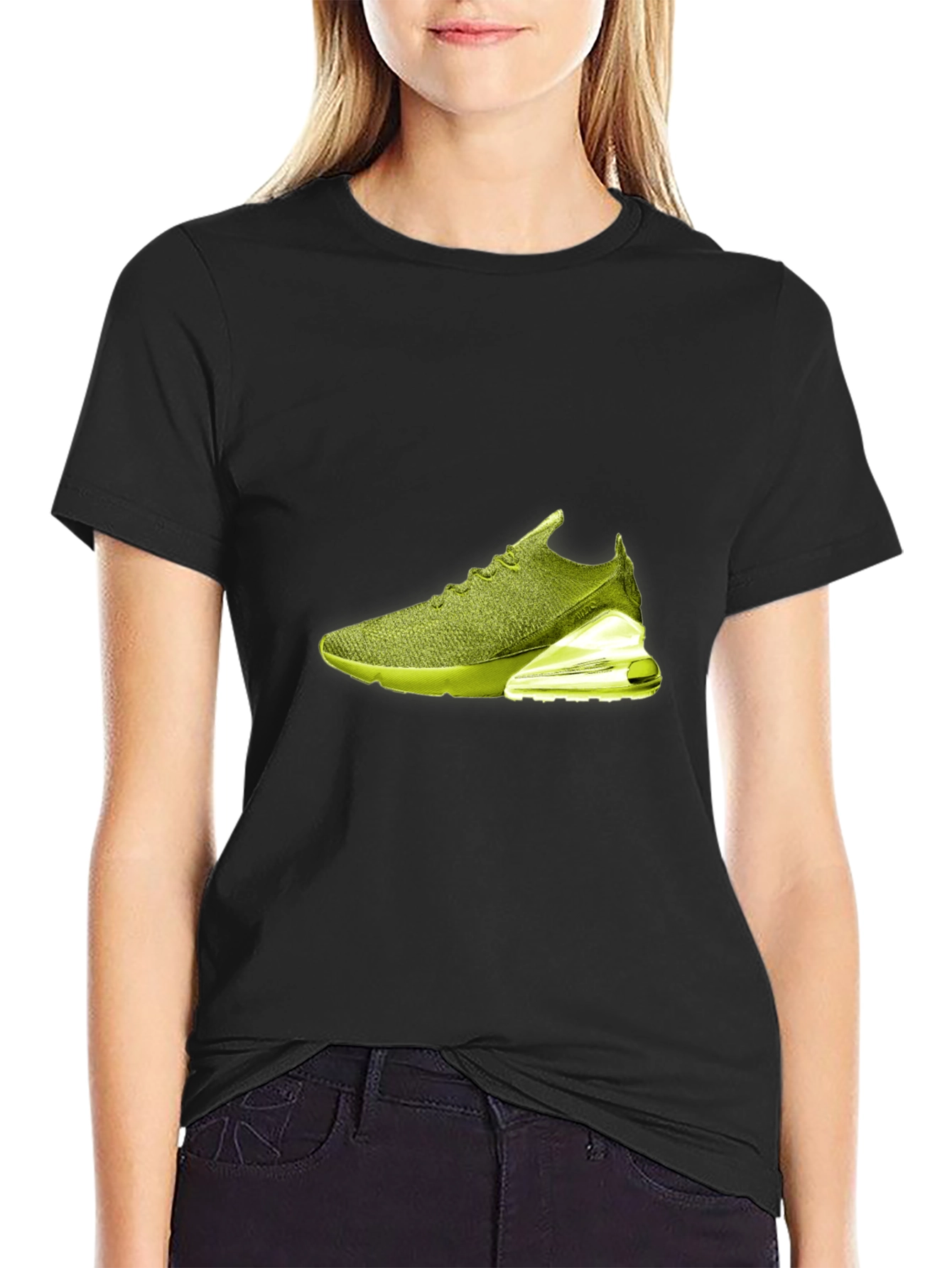 Mens Black T-Shirt with Shoe Graphic