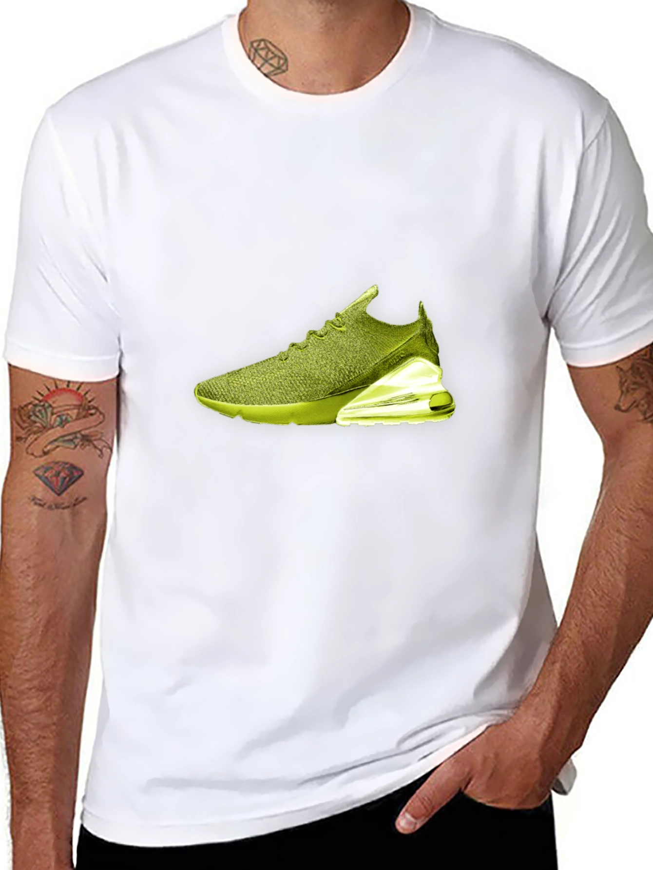 Mens Black T-Shirt with Shoe Graphic