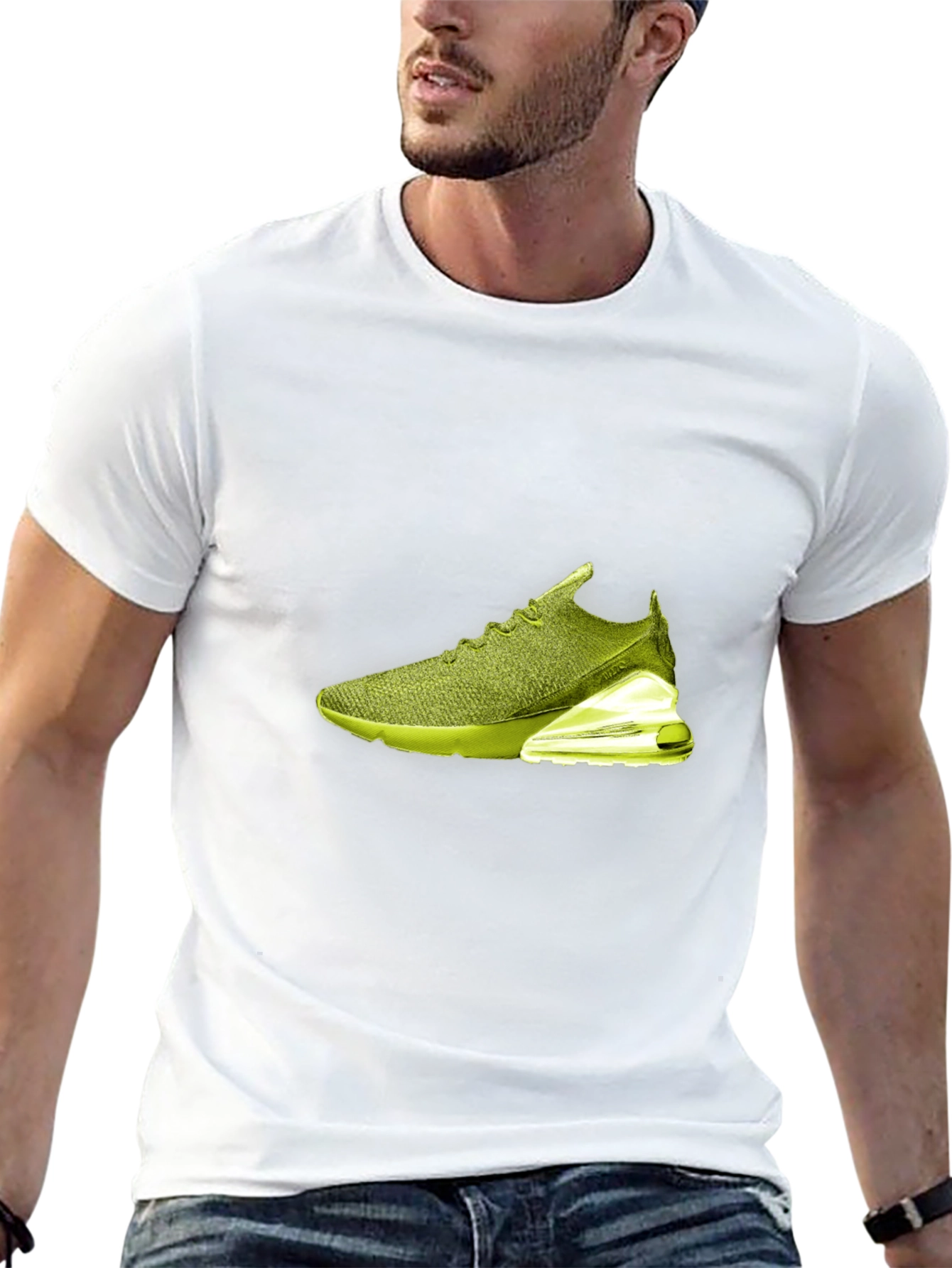 Mens Black T-Shirt with Shoe Graphic