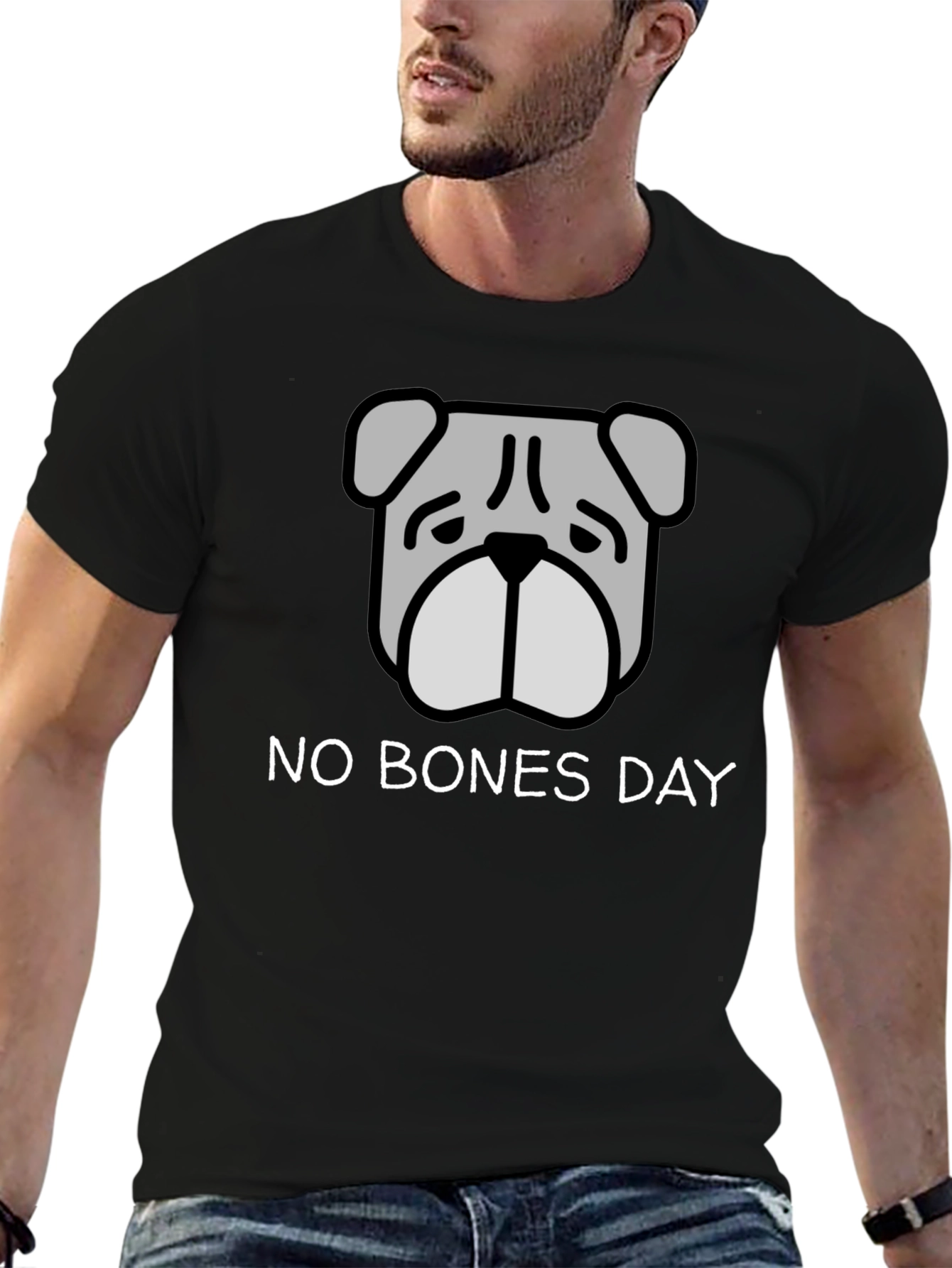 No Bones Day T-Shirt - Bulldog Graphic Tee