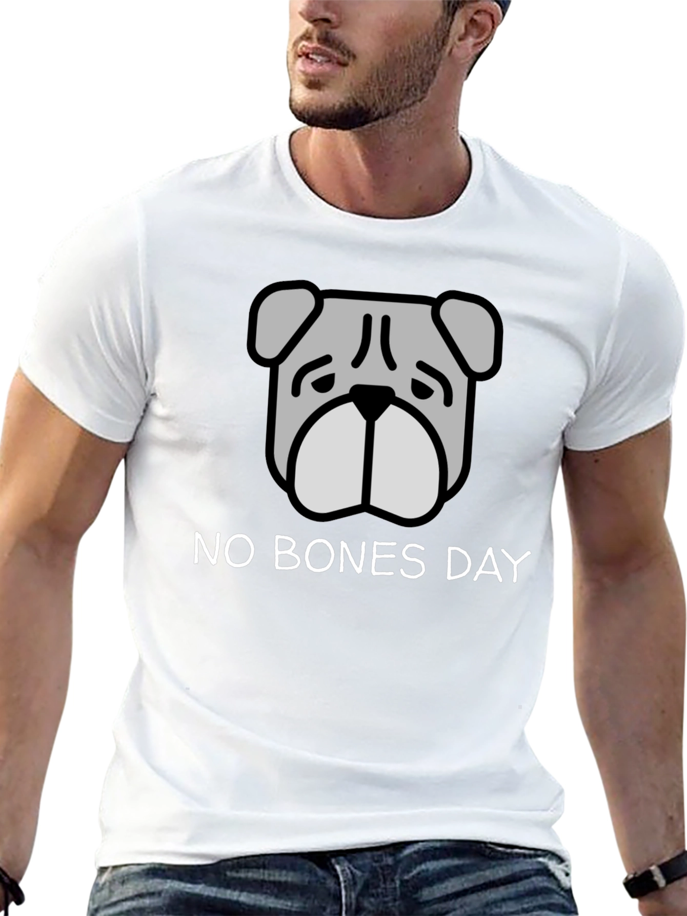 No Bones Day T-Shirt - Bulldog Graphic Tee