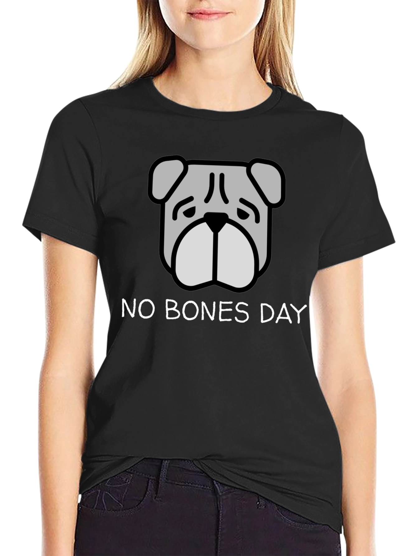 No Bones Day T-Shirt - Bulldog Graphic Tee