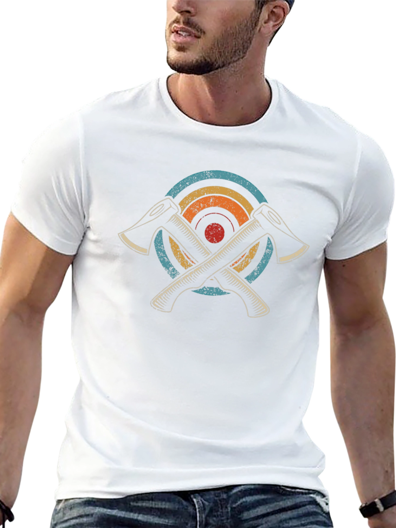Crossed Axes Retro Graphic Tee
