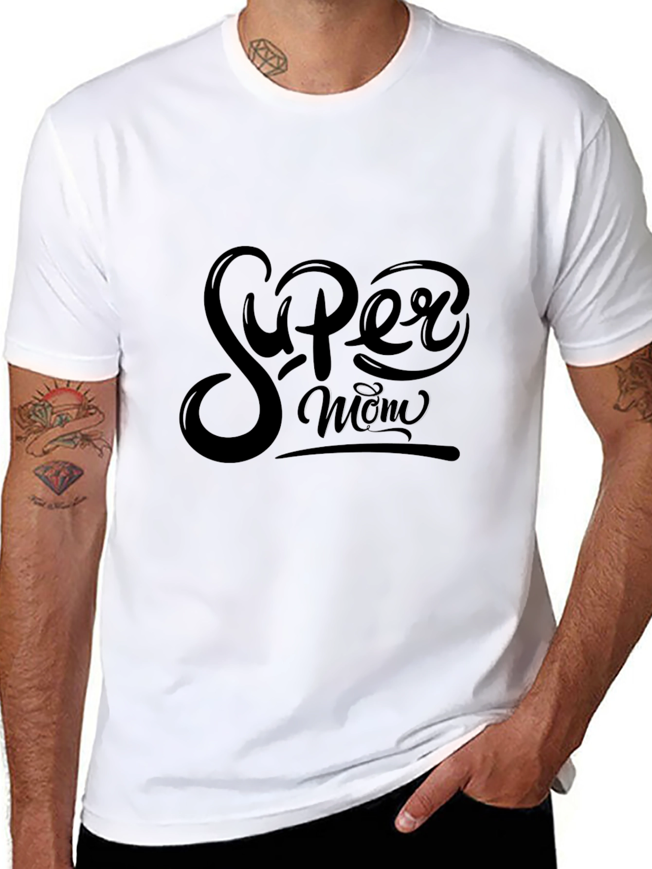 Super Mom Graphic Tee - Stylish Black T-Shirt