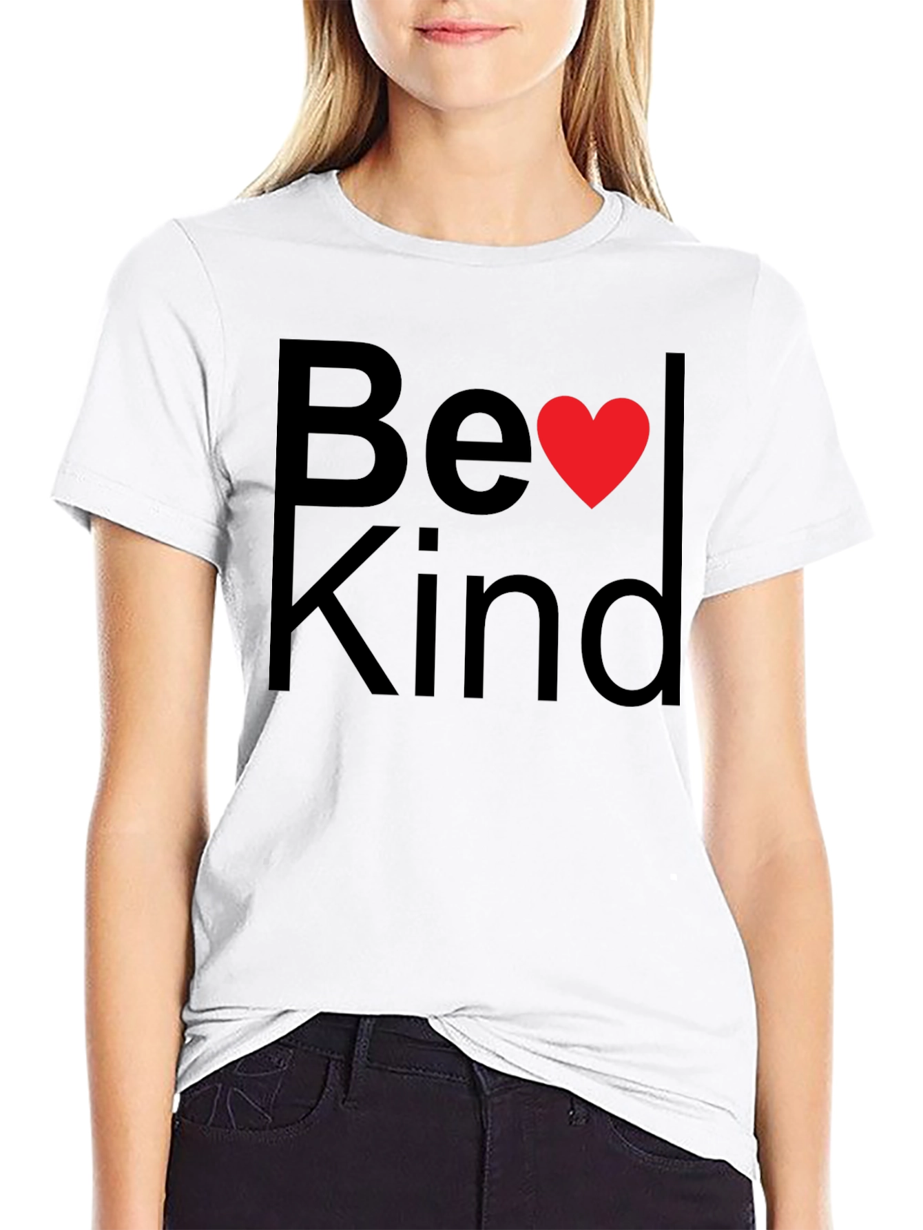 Be Kind T-Shirt with Heart Graphic - Unisex