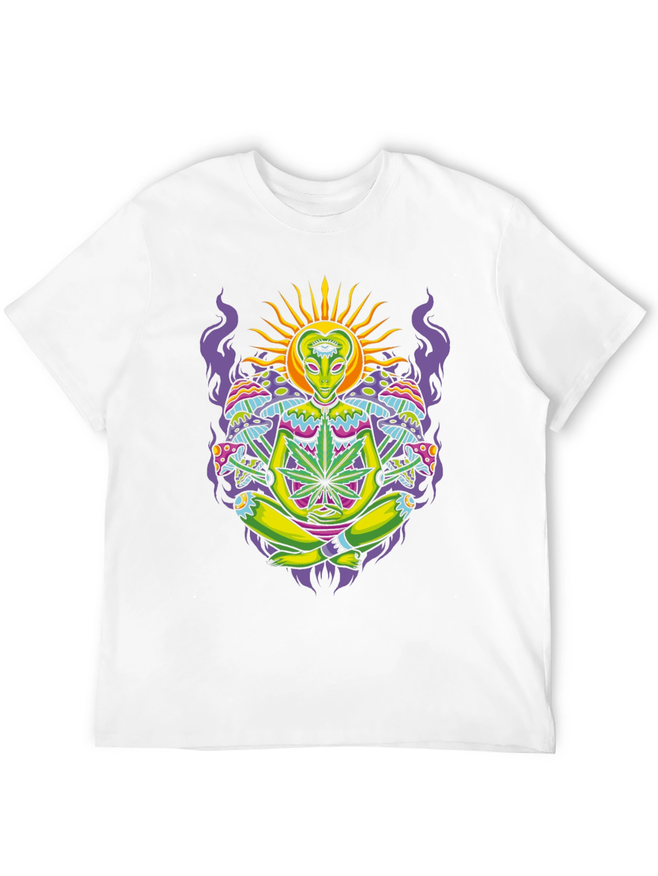 Psychedelic Alien Meditating T-Shirt