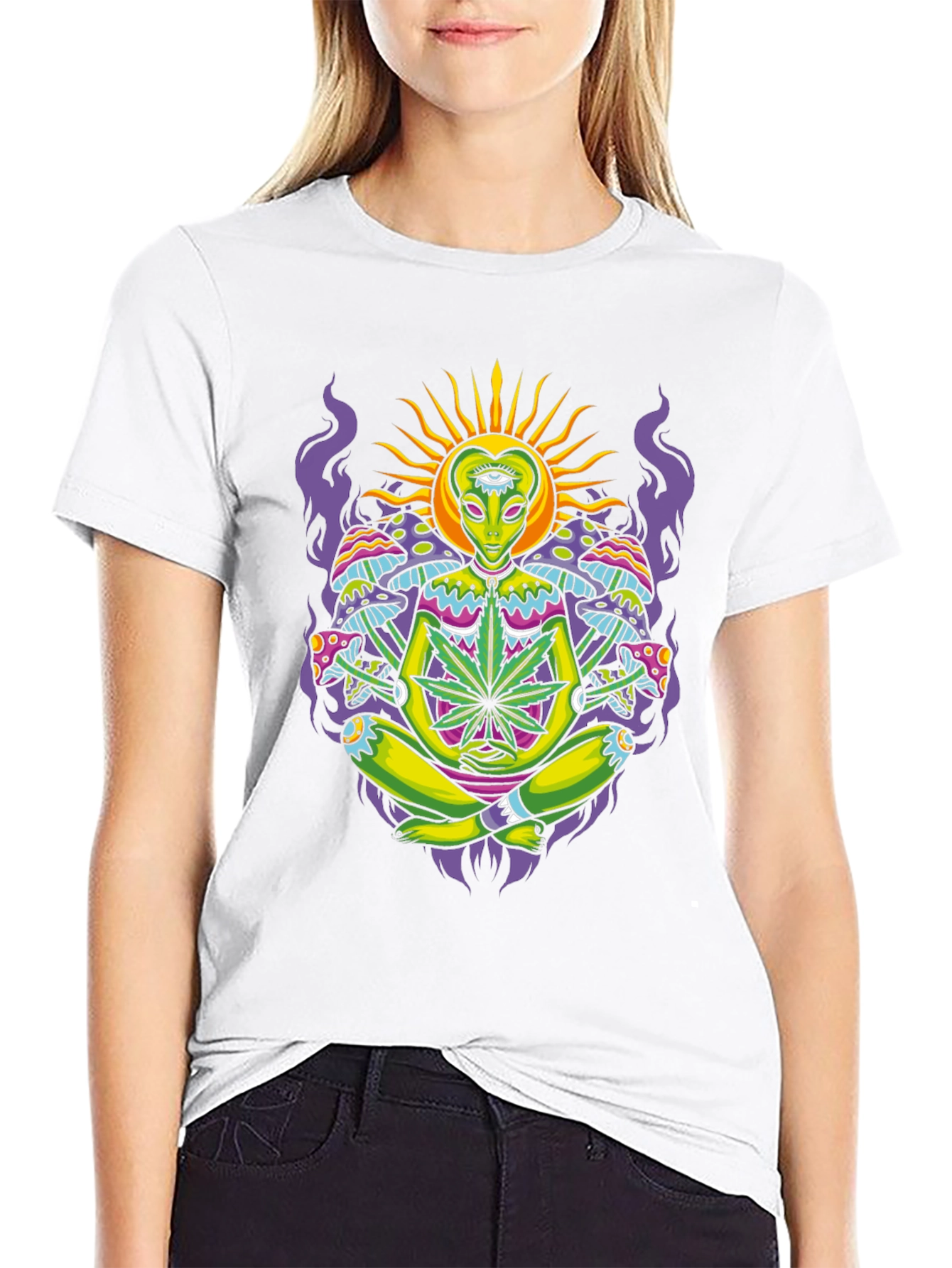Psychedelic Alien Meditating T-Shirt