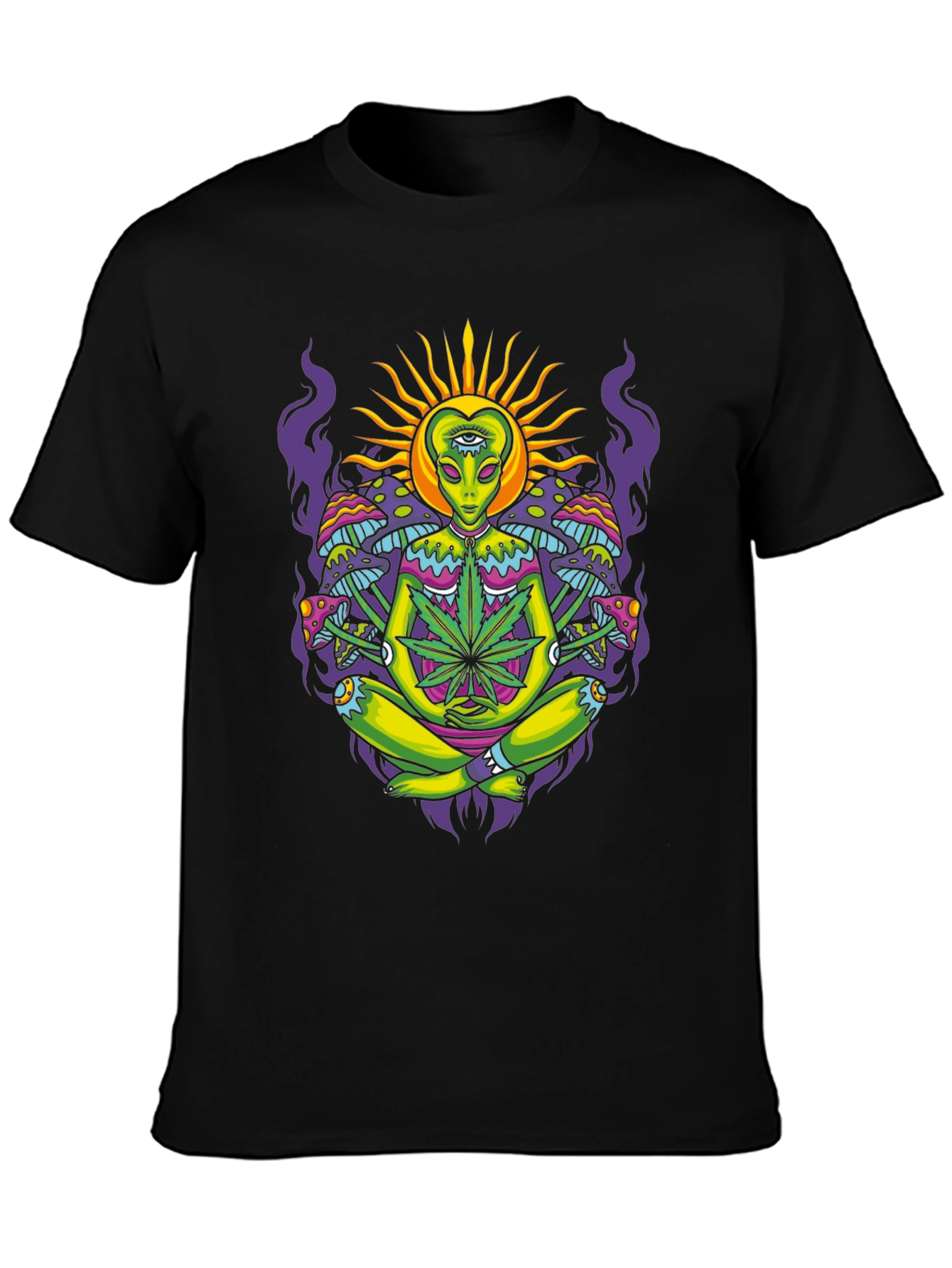 Psychedelic Alien Meditating T-Shirt