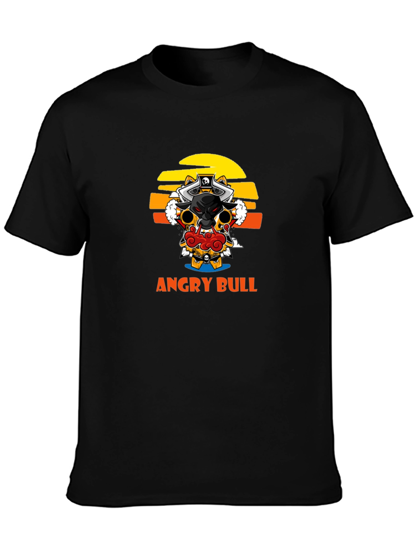 Angry Bull Graphic Tee - Black Cotton T-Shirt