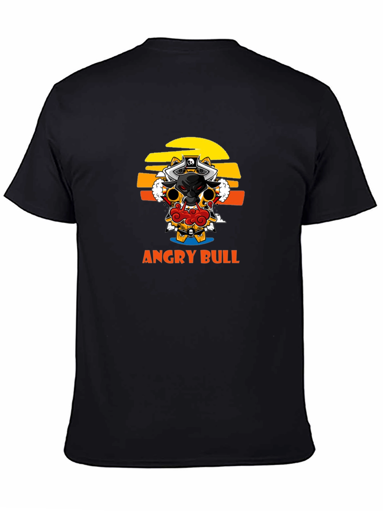 Angry Bull Graphic Tee - Black Cotton T-Shirt