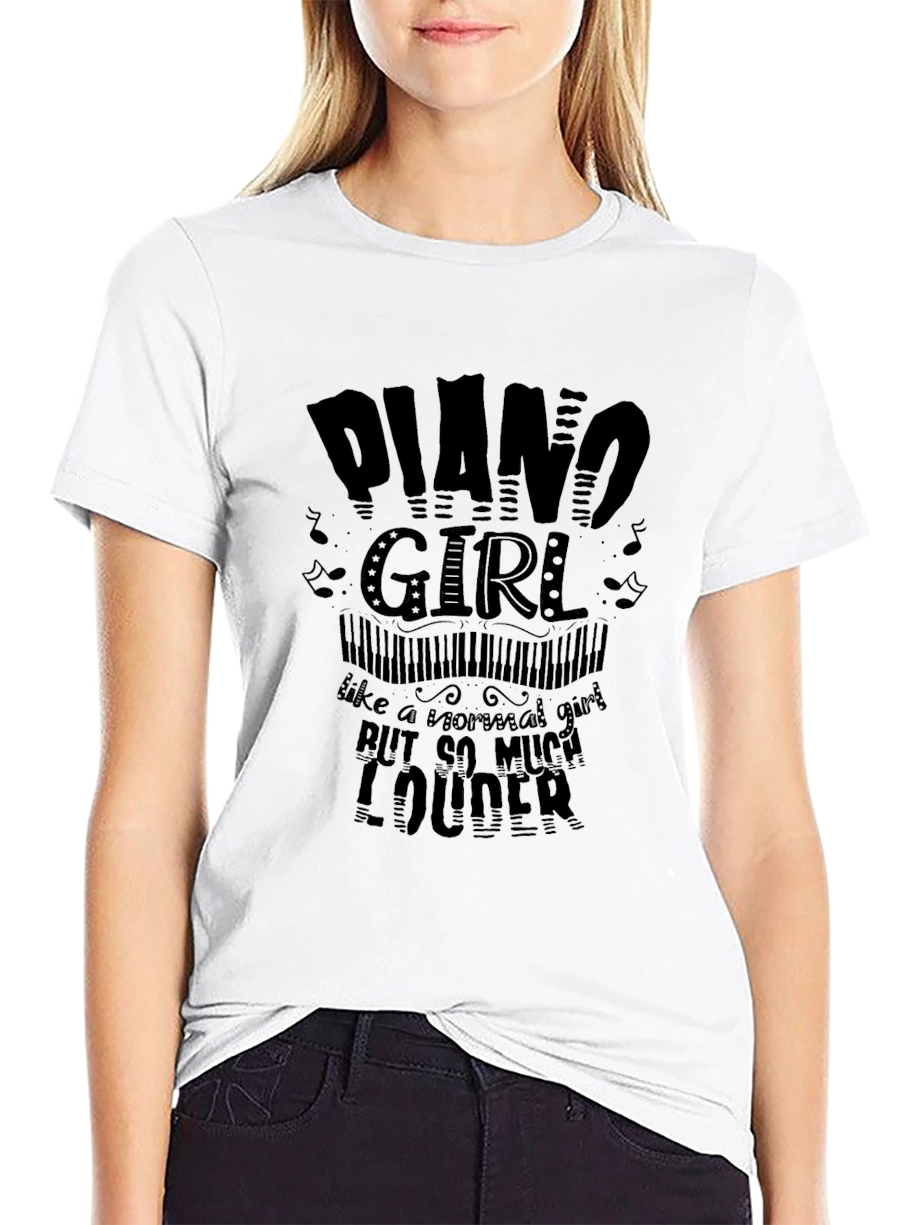 Piano Girl T-Shirt - Loud Music Tee