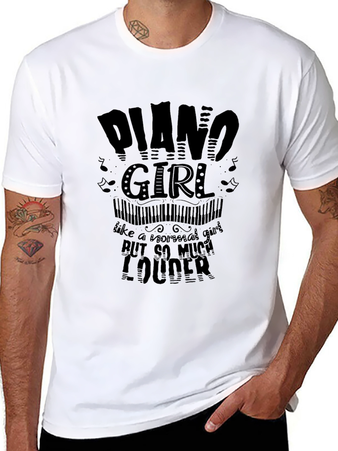 Piano Girl T-Shirt - Loud Music Tee