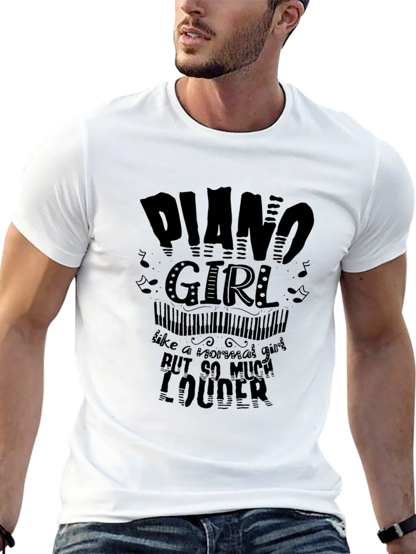 Piano Girl T-Shirt - Loud Music Tee
