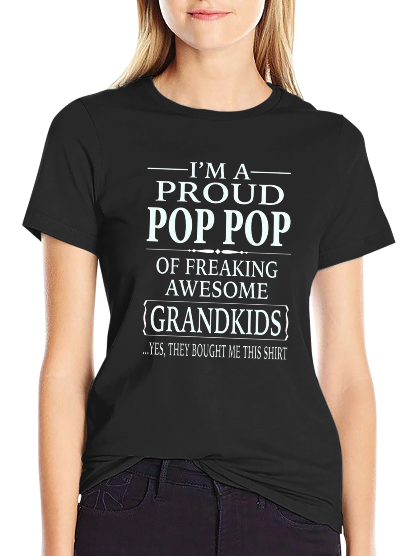 Proud Pop Pop T-Shirt Awesome Grandkids