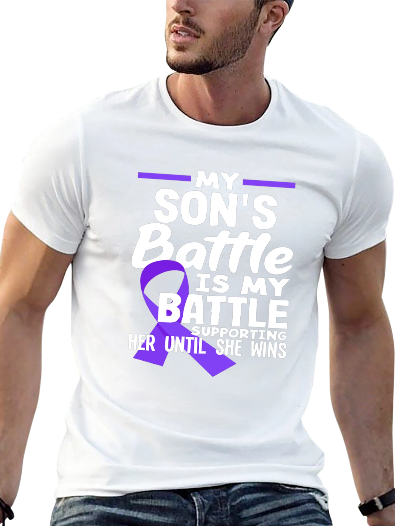 My Sons Battle T-Shirt Purple Ribbon