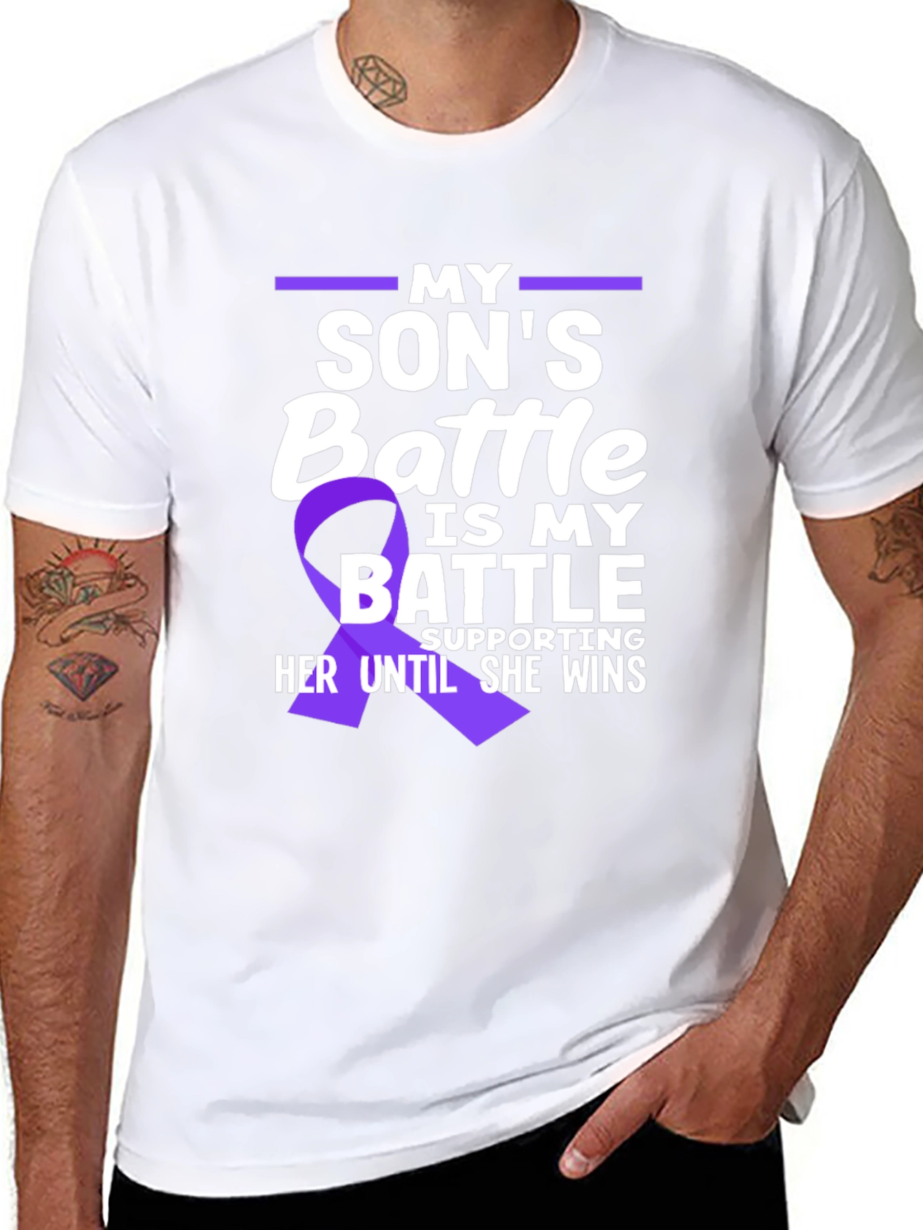My Sons Battle T-Shirt Purple Ribbon