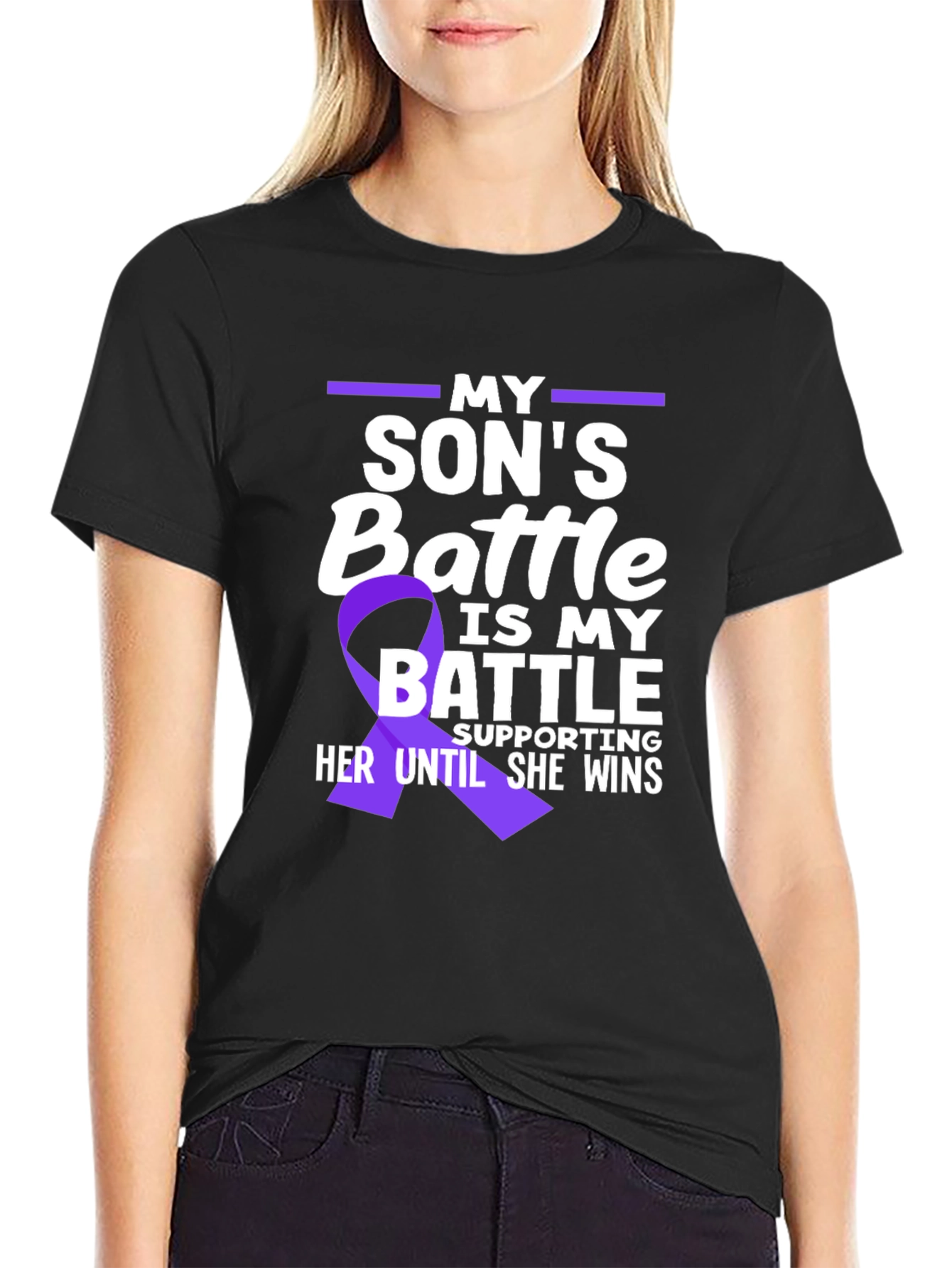 My Sons Battle T-Shirt Purple Ribbon
