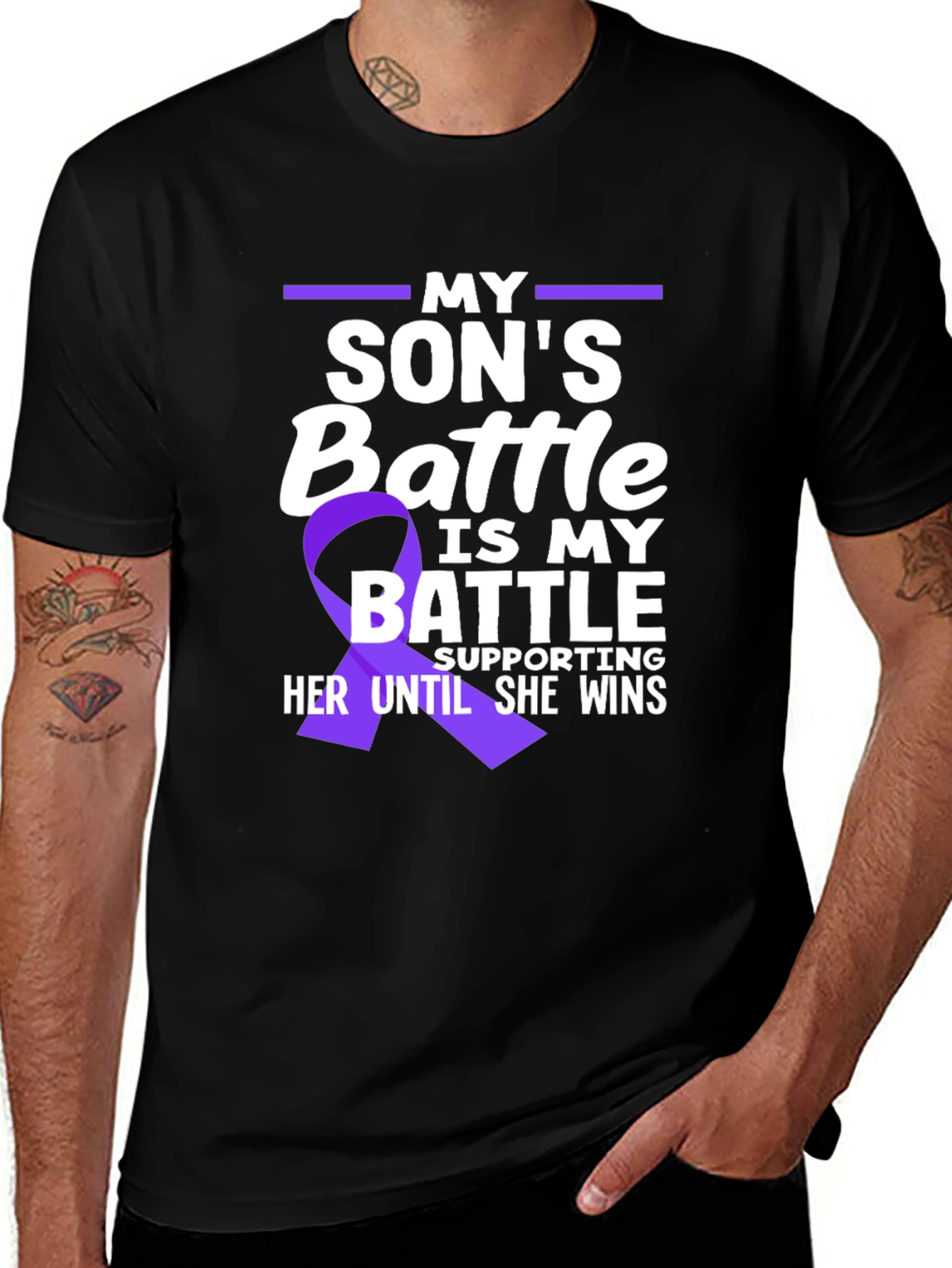 My Sons Battle T-Shirt Purple Ribbon