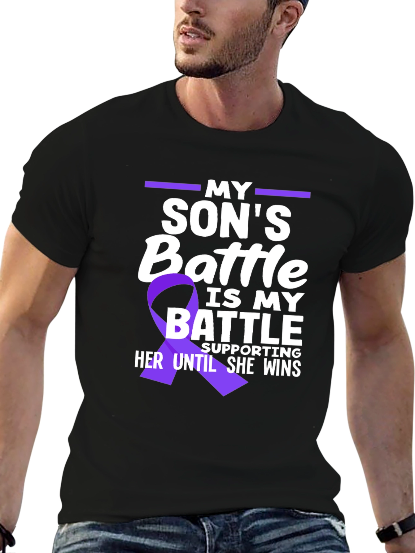 My Sons Battle T-Shirt Purple Ribbon