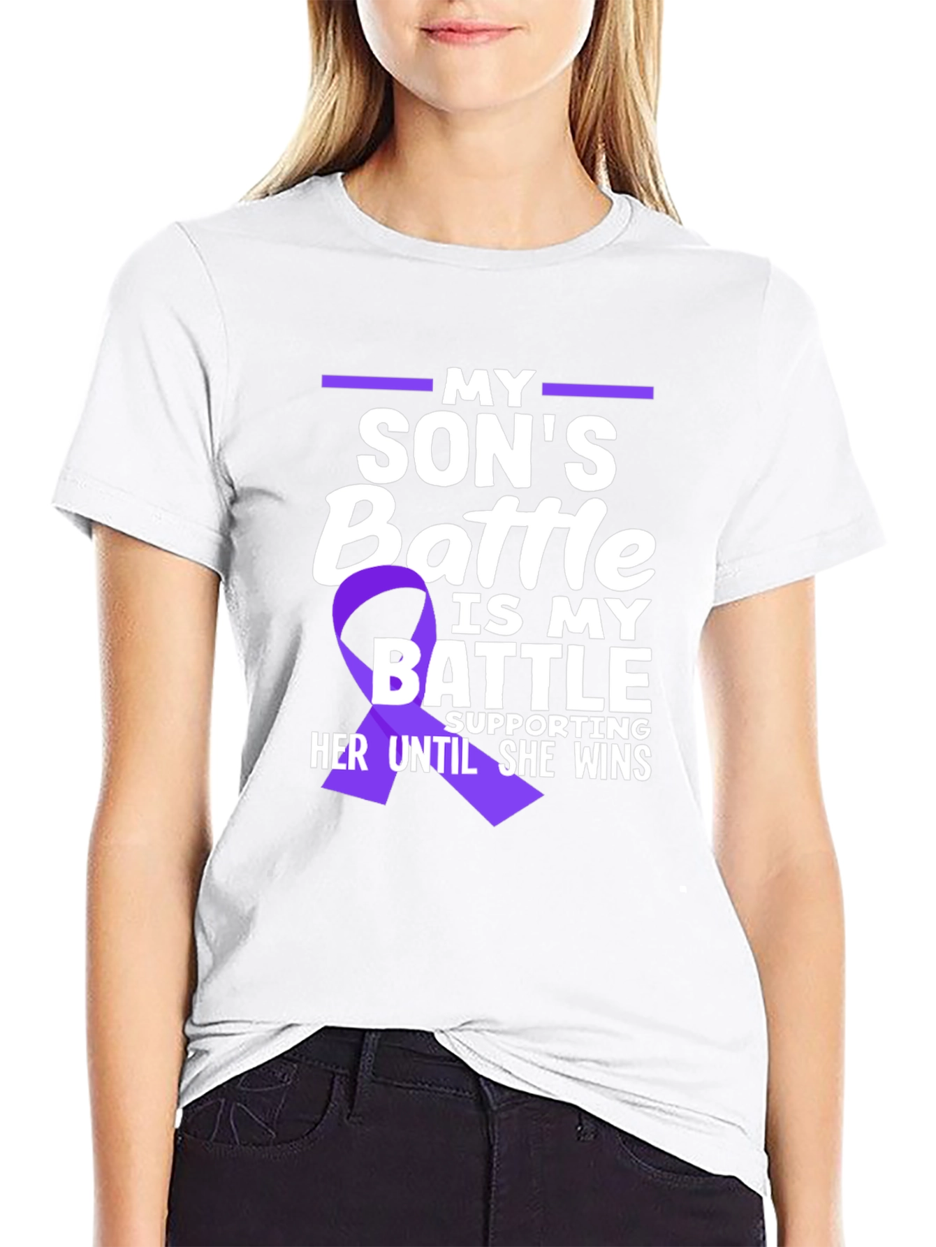 My Sons Battle T-Shirt Purple Ribbon