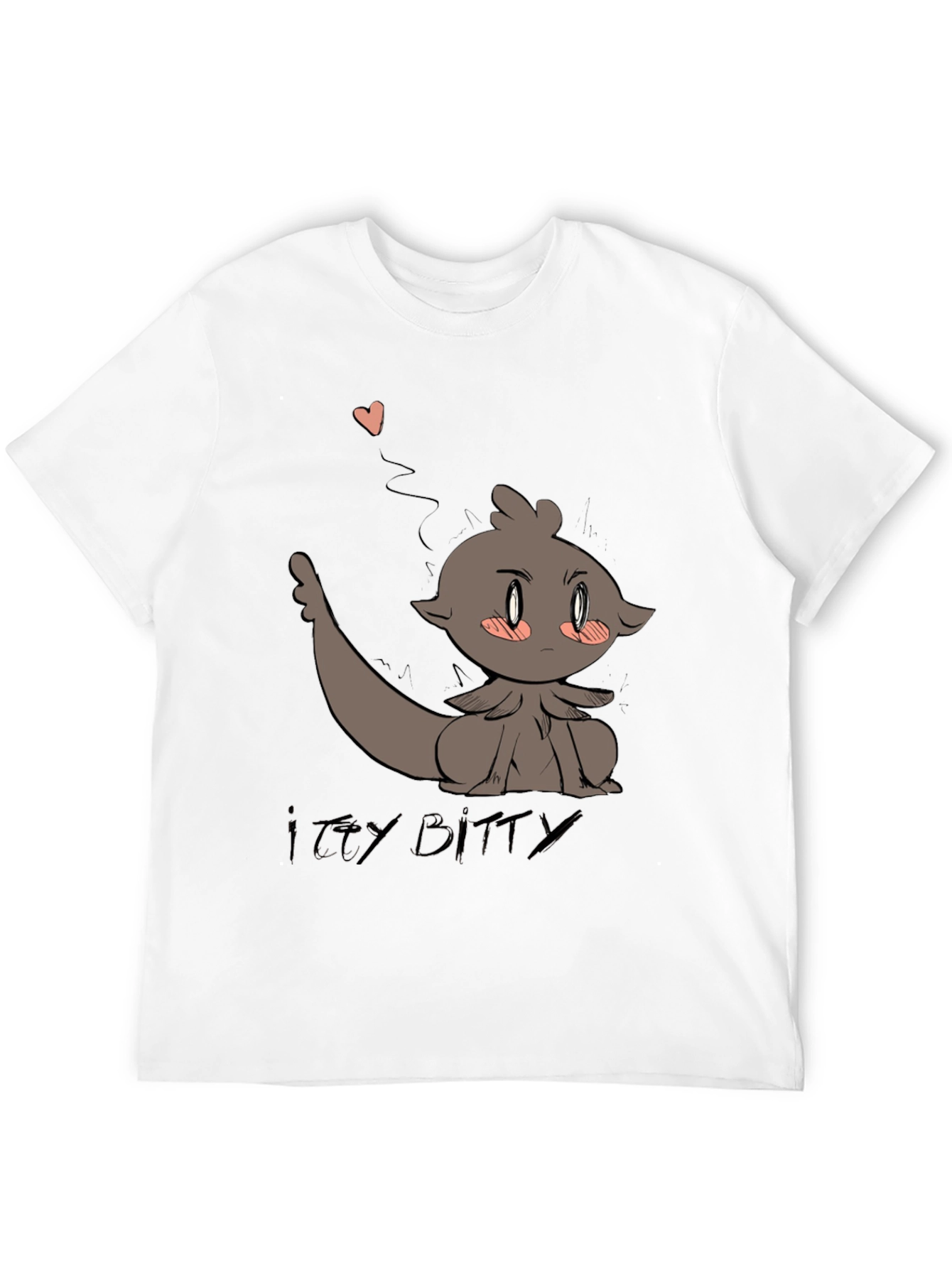 Cute Itty Bitty Cartoon Graphic Black T-Shirt