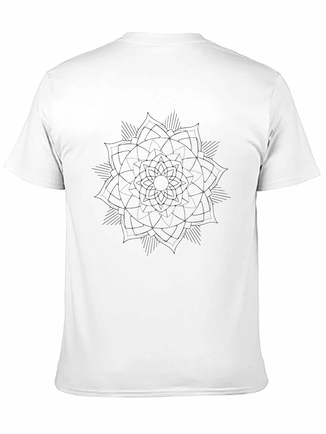 Black Mandala Print Mens T-Shirt