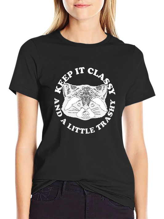Keep It Classy & a Little Trashy Raccoon Graphic Tee