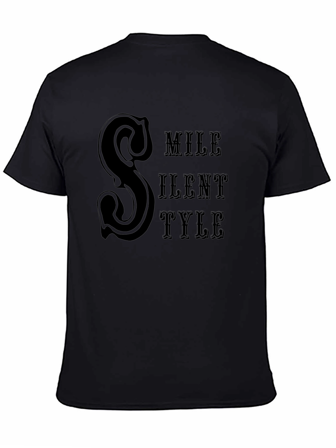 Silent Style Black T-Shirt Graphic Print