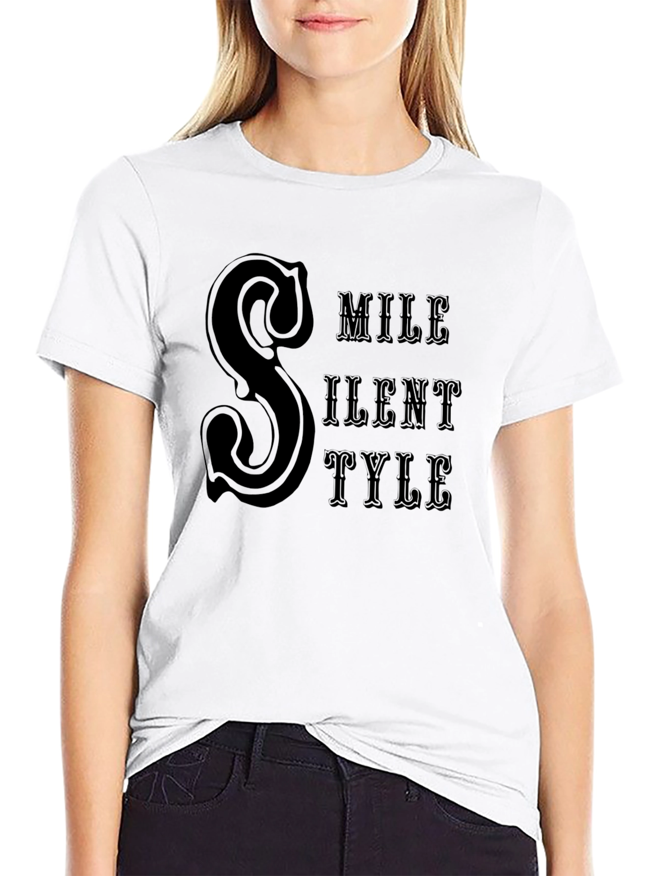 Silent Style Black T-Shirt Graphic Print