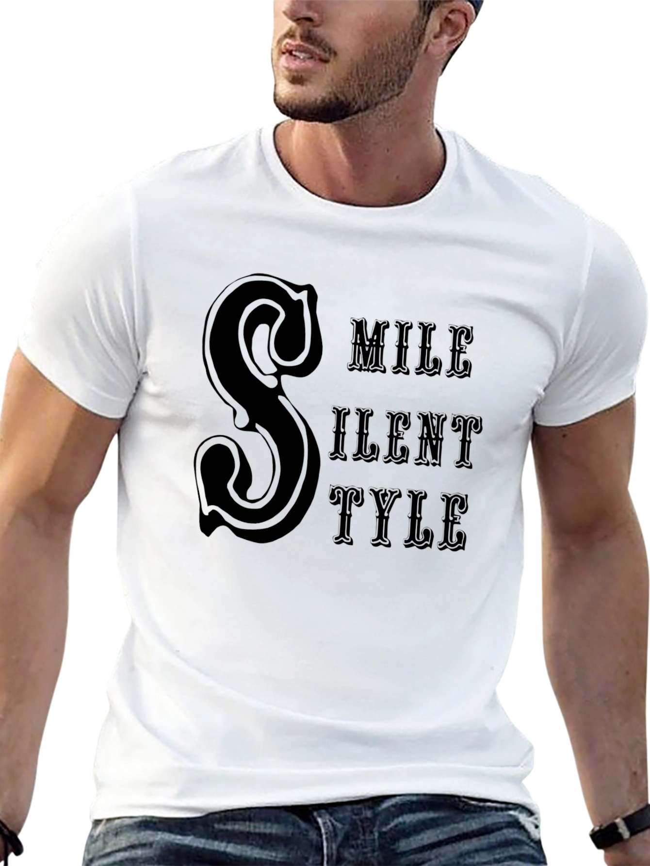 Silent Style Black T-Shirt Graphic Print