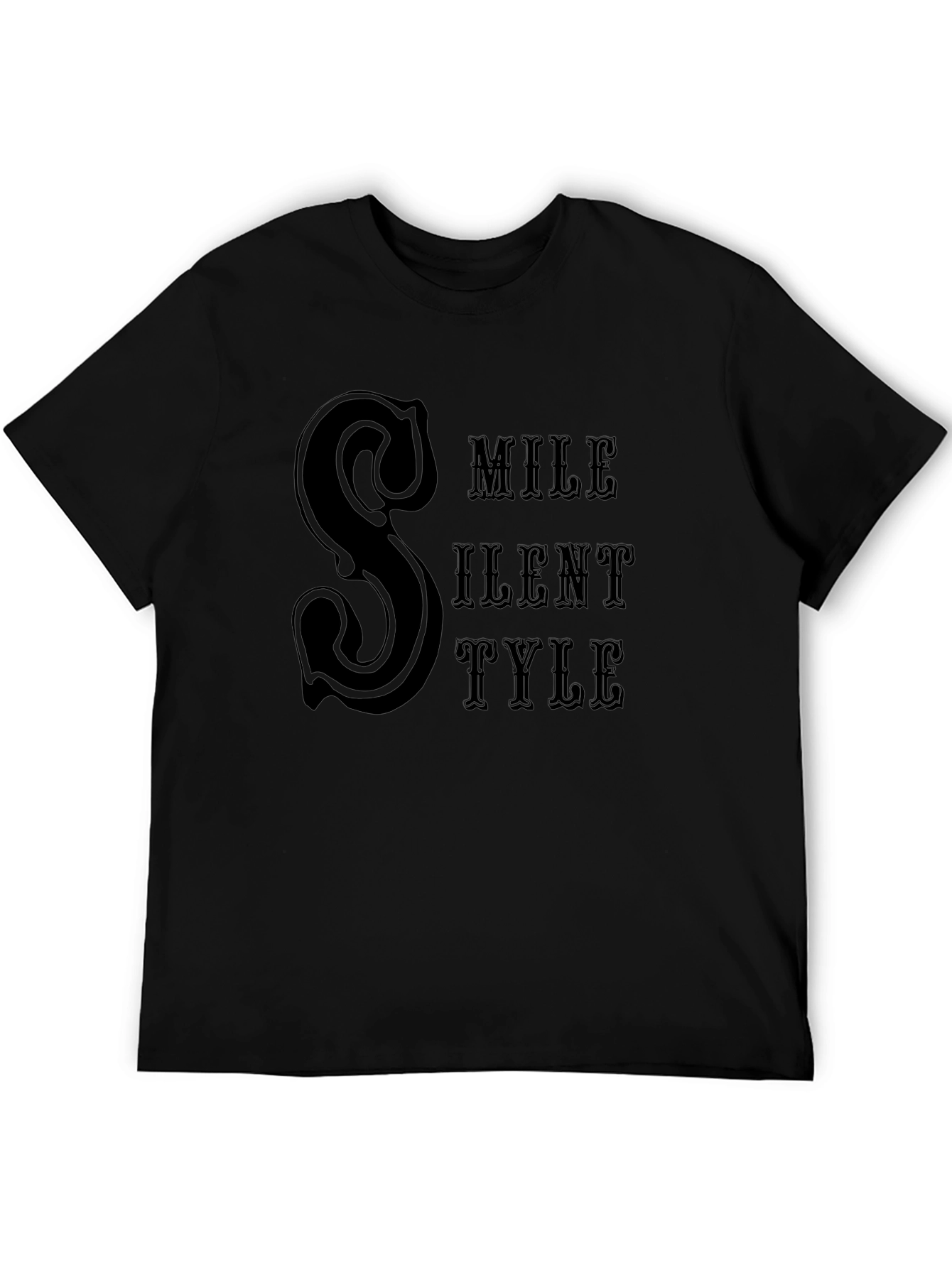Silent Style Black T-Shirt Graphic Print