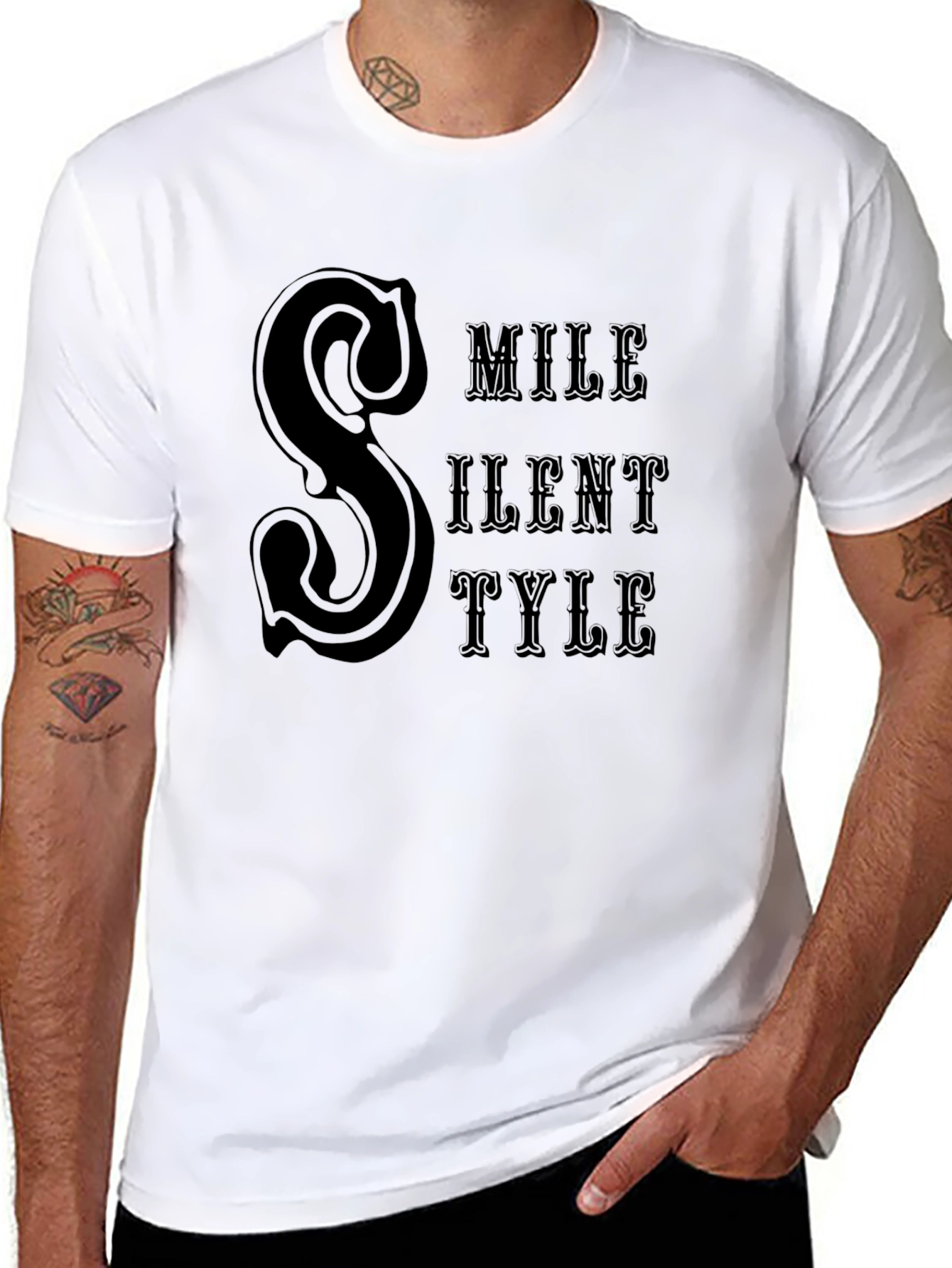 Silent Style Black T-Shirt Graphic Print