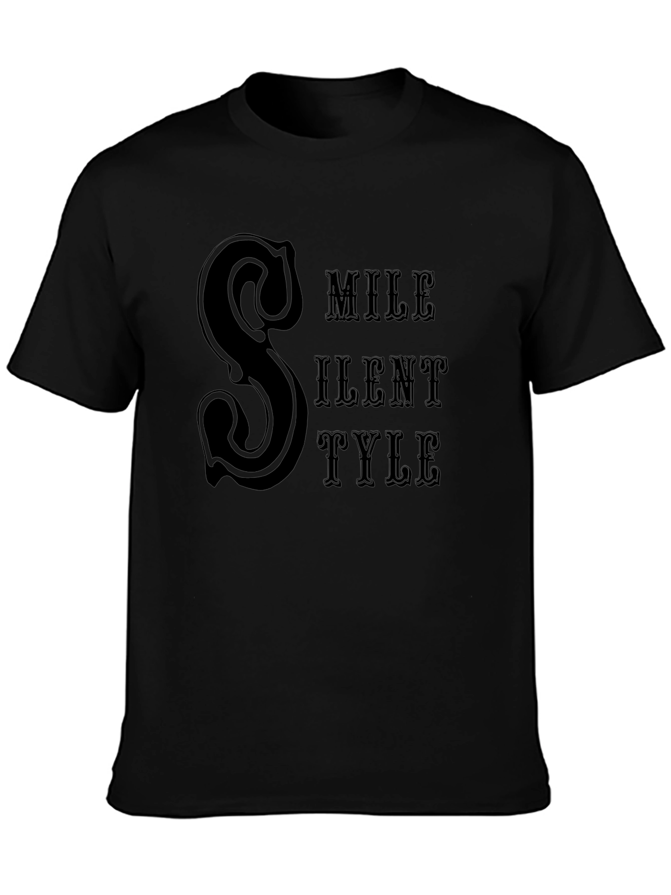 Silent Style Black T-Shirt Graphic Print