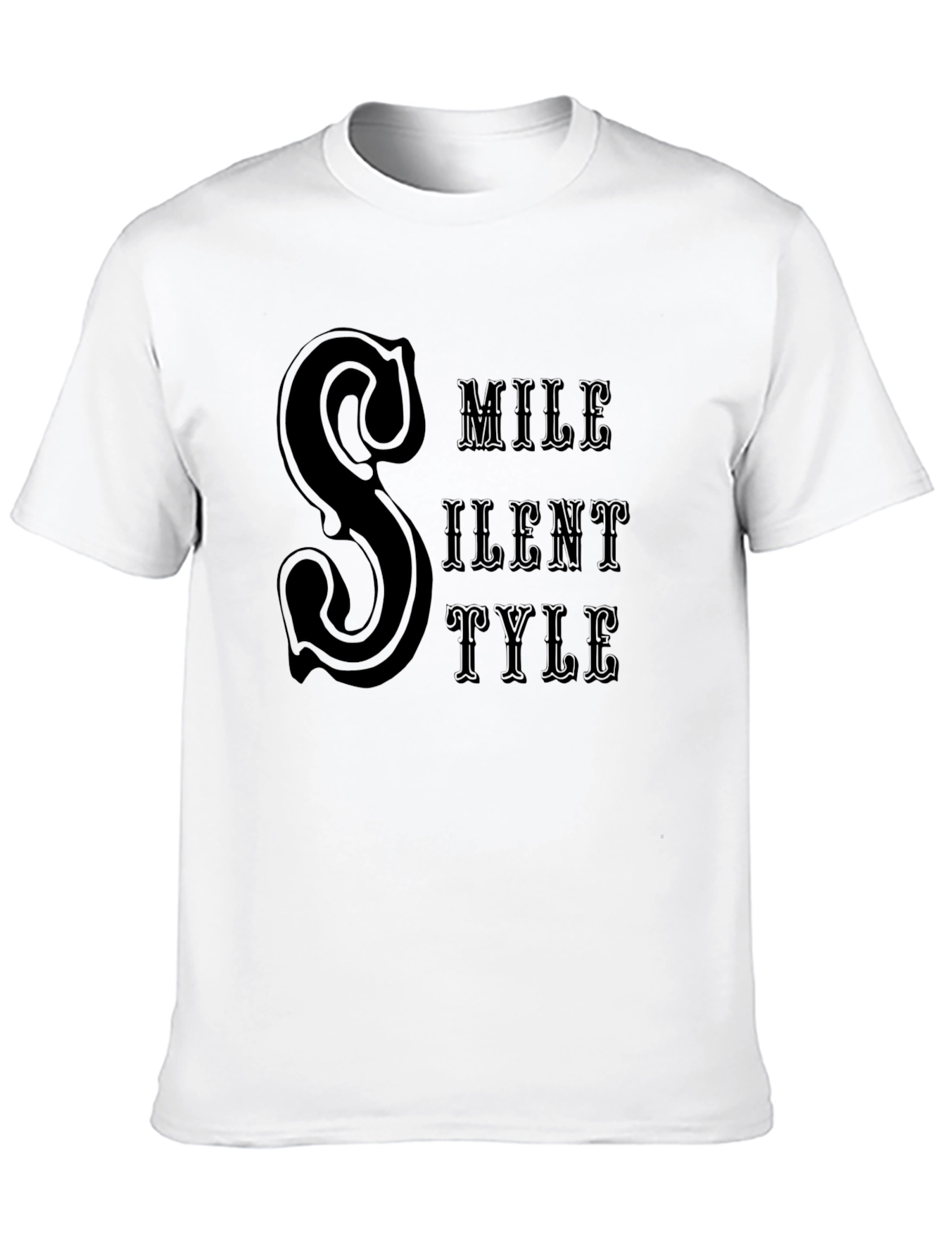 Silent Style Black T-Shirt Graphic Print