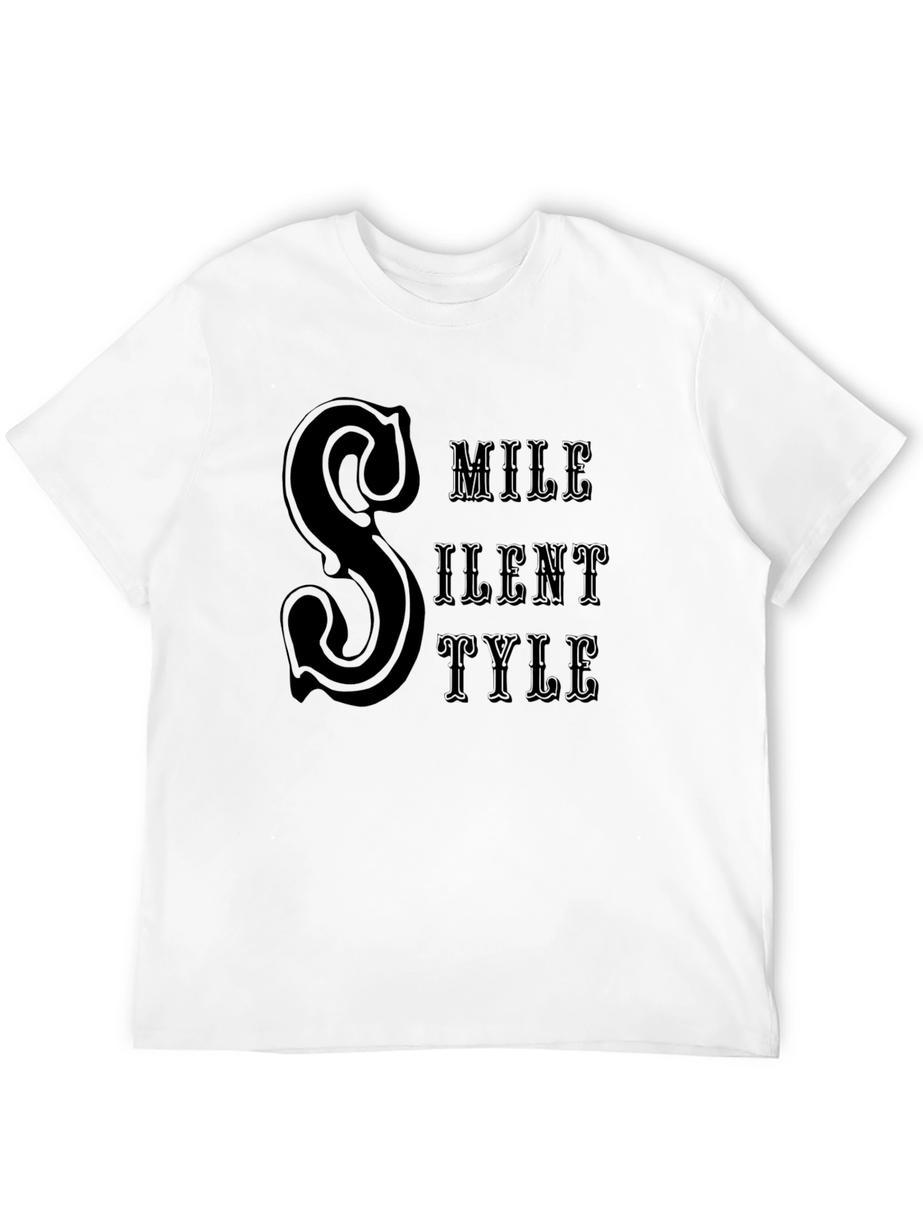 Silent Style Black T-Shirt Graphic Print