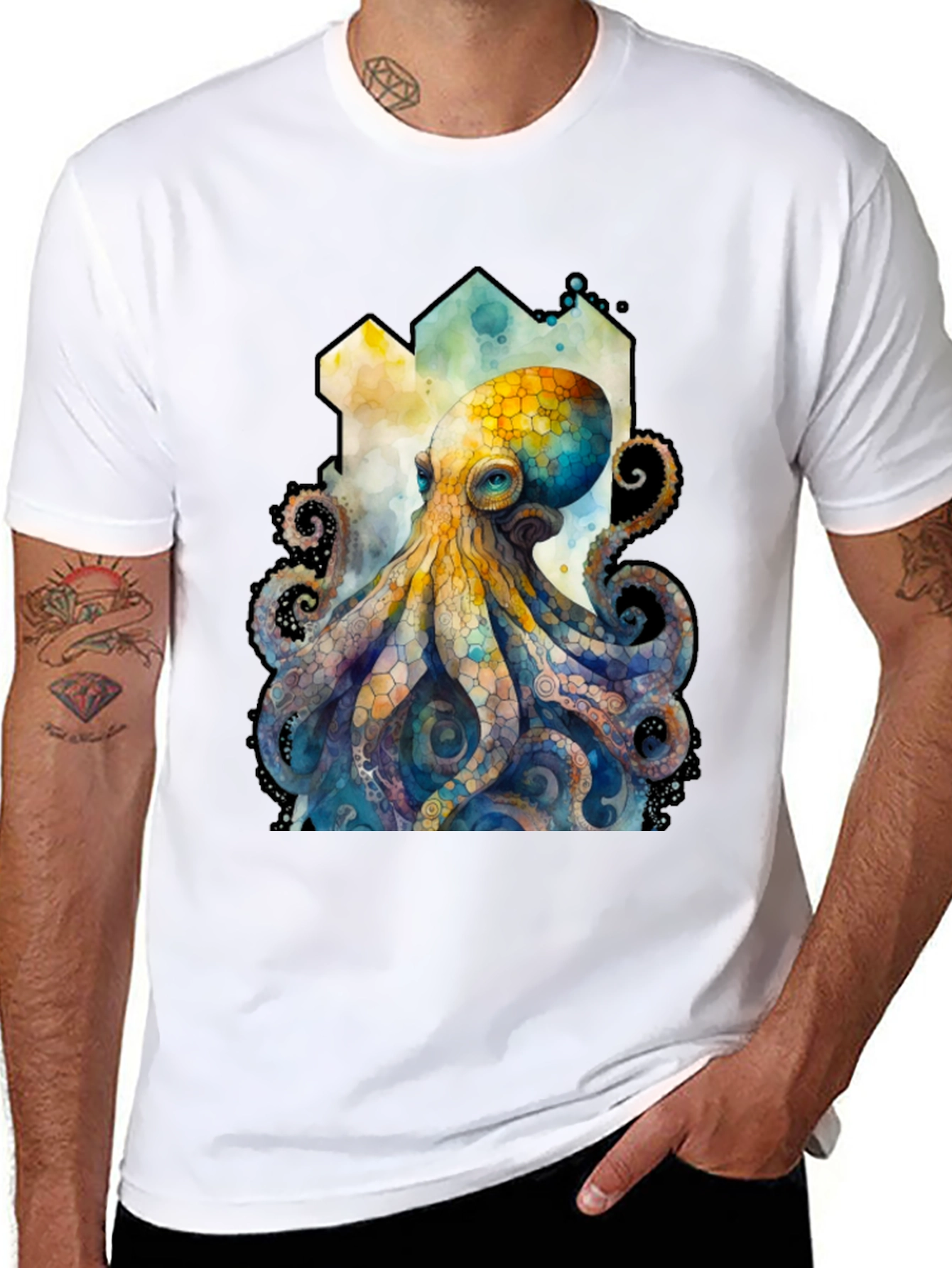 Watercolor Octopus Graphic Tee