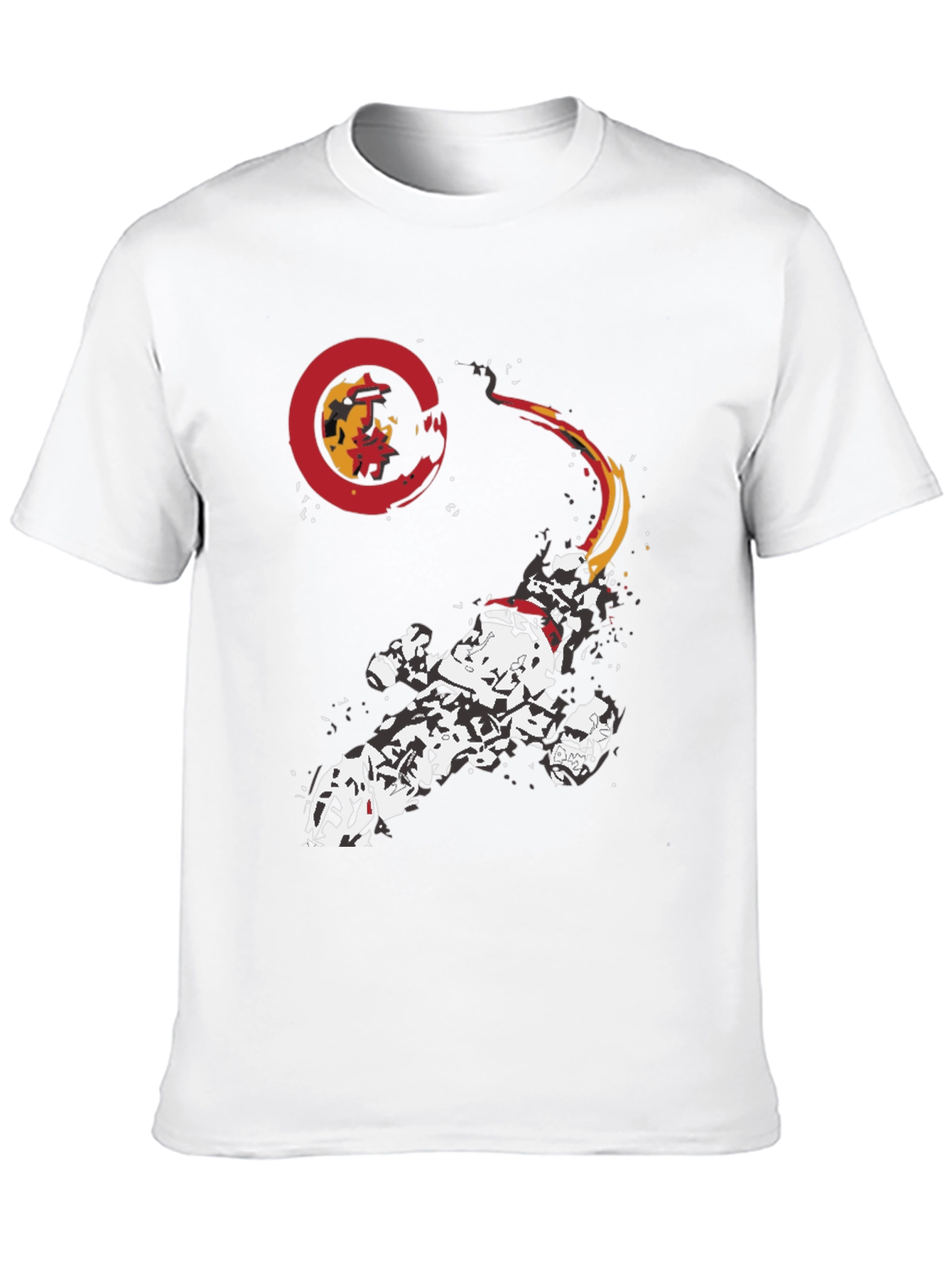 Sci-Fi Spacecraft Graphic Print Black T-Shirt