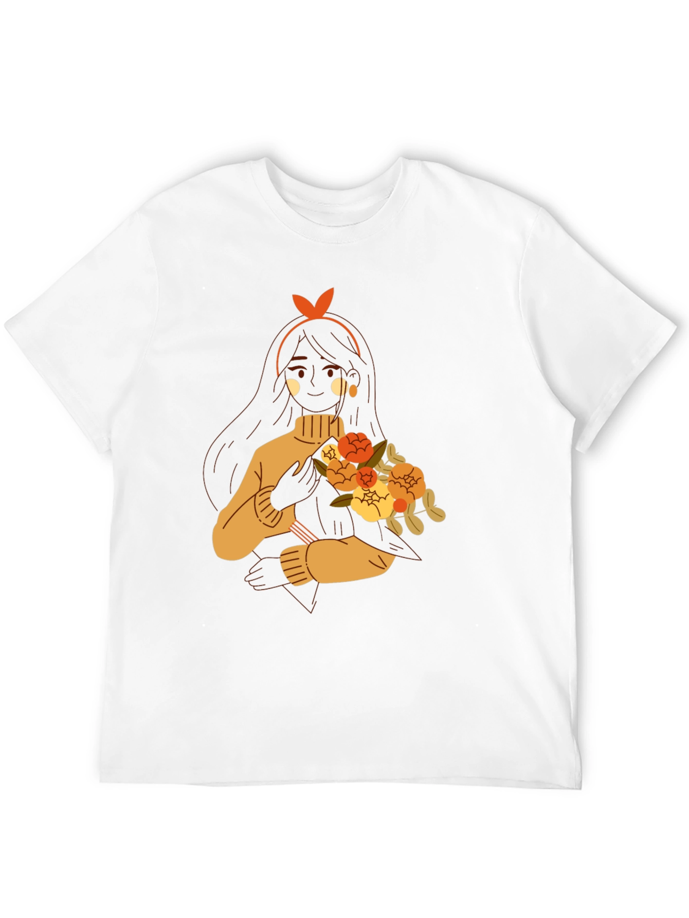 Floral Girl Graphic Tee - Trendy Casual Wear